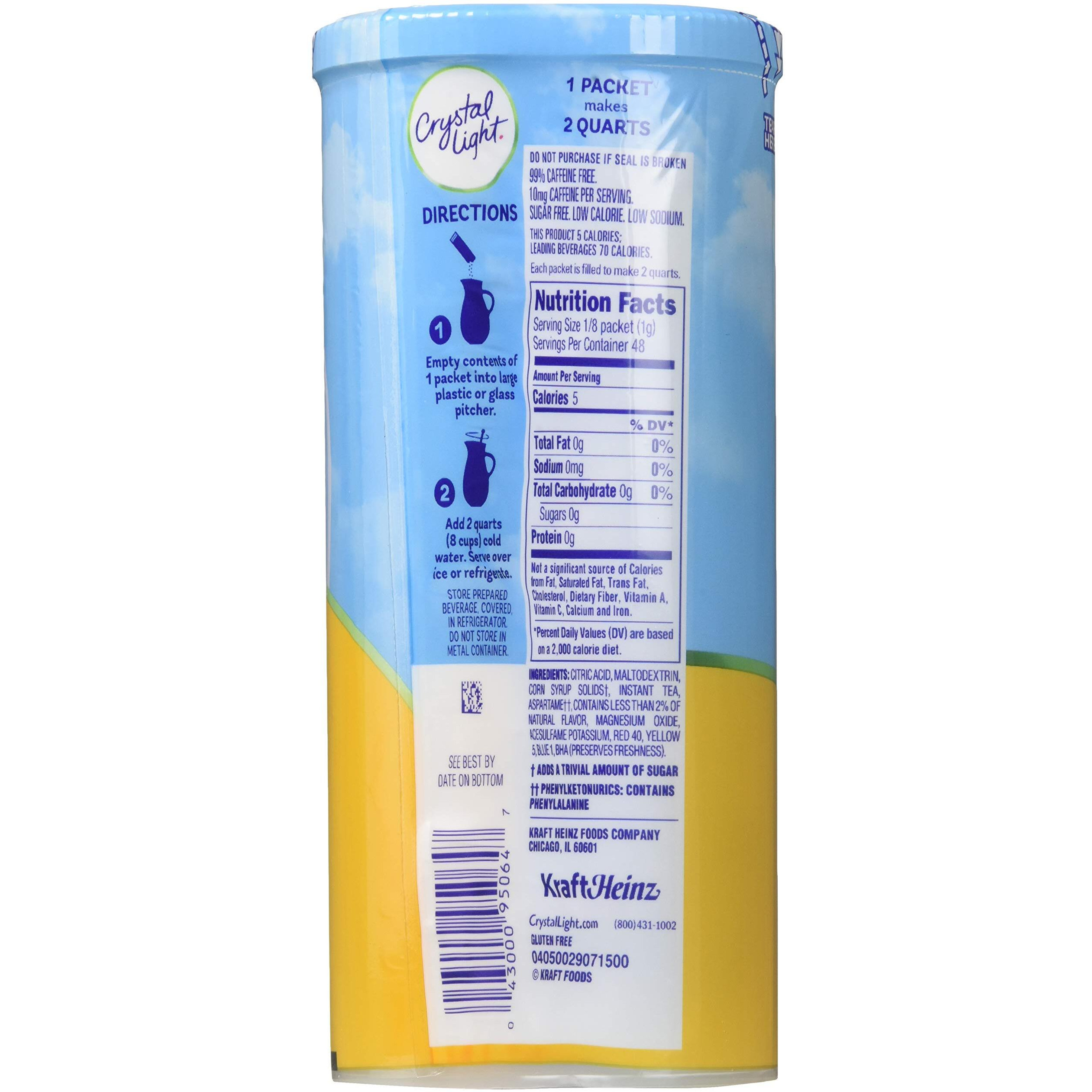 Crystal Light Lemon Iced Tea Drink Mix, 12-Quart Canister (Pack Of 3)