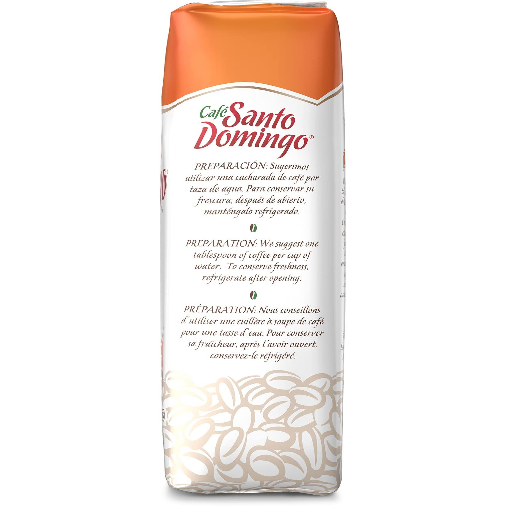 Caf   Santo Domingo Caracolillo, 16 Oz Bag, Ground Peaberry Coffee, Medium Roast - Product From The Dominican Republic (Pack Of 4)