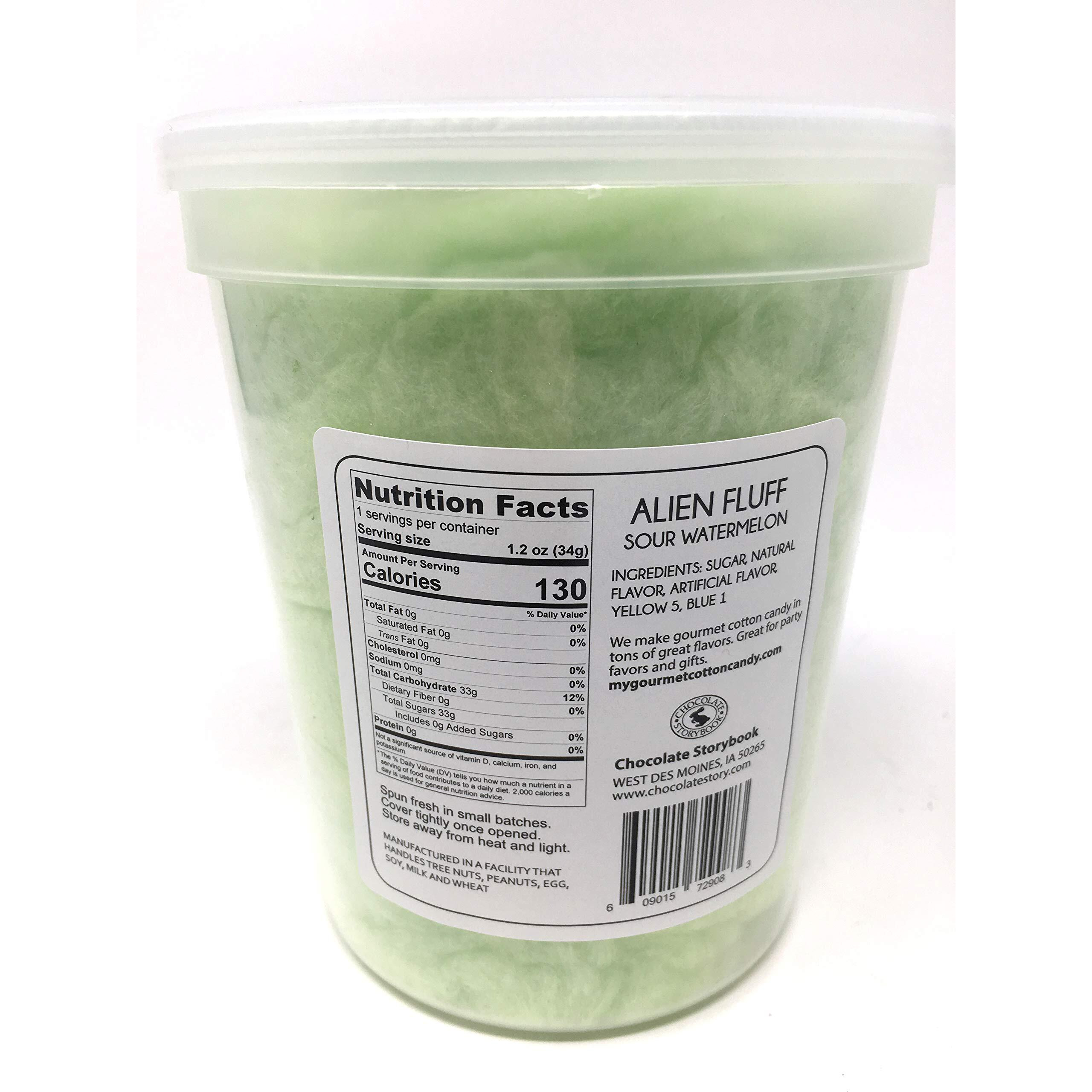 Alien Fluff Sour Watermelon Gourmet Flavored Cotton Candy - Unique Idea For Holidays, Birthdays, Gag Gifts, Party Favors