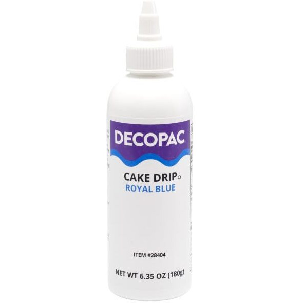 Decopac Cake Drip, Royal Blue Color, Vanilla Flavor, Matte Like Chocolate, 6.35 Oz