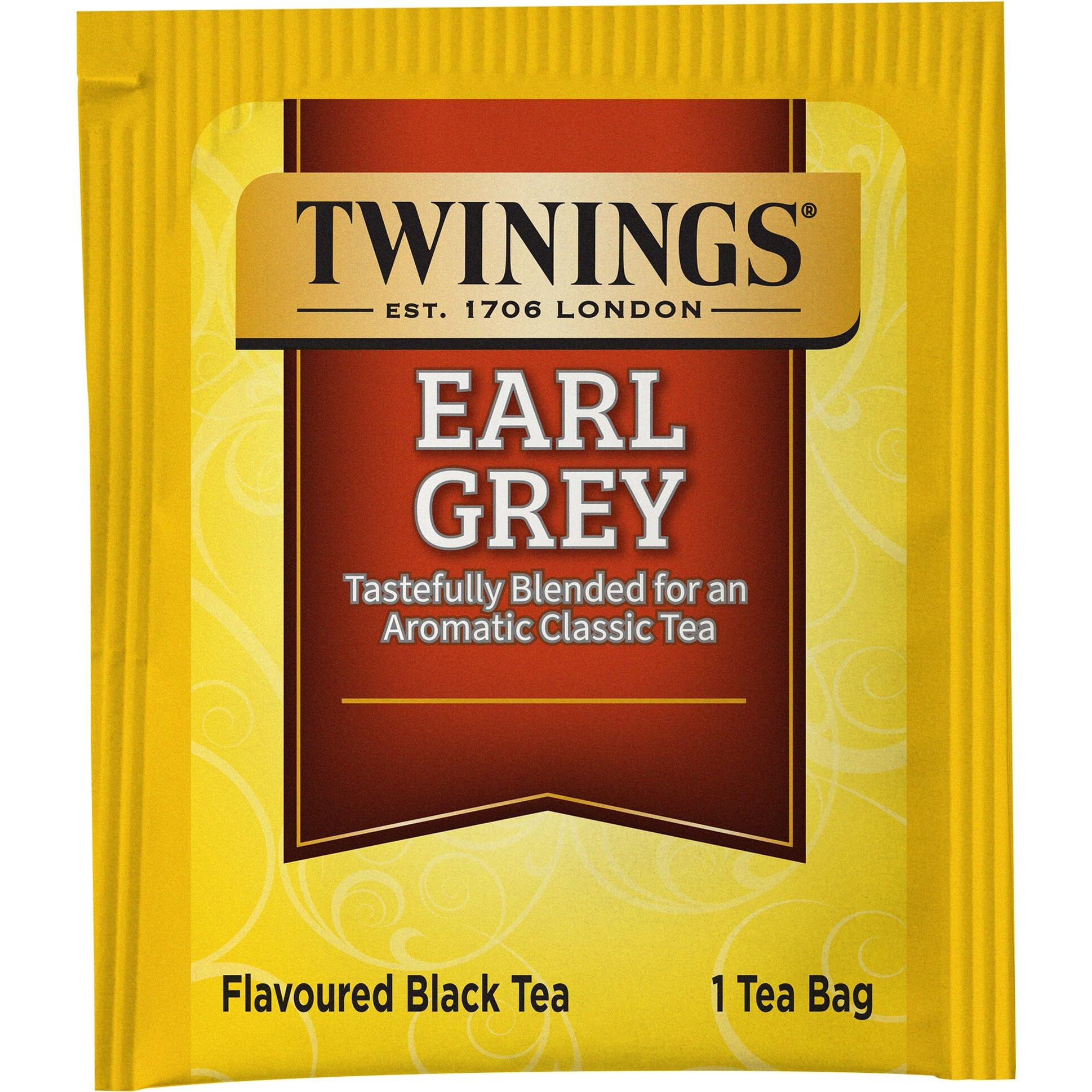 Twinings Earl Grey Black Tea, 100 Individually Wrapped Tea Bags, Flavoured With Citrus And Bergamot, Caffeinated, Enjoy Hot Or Iced