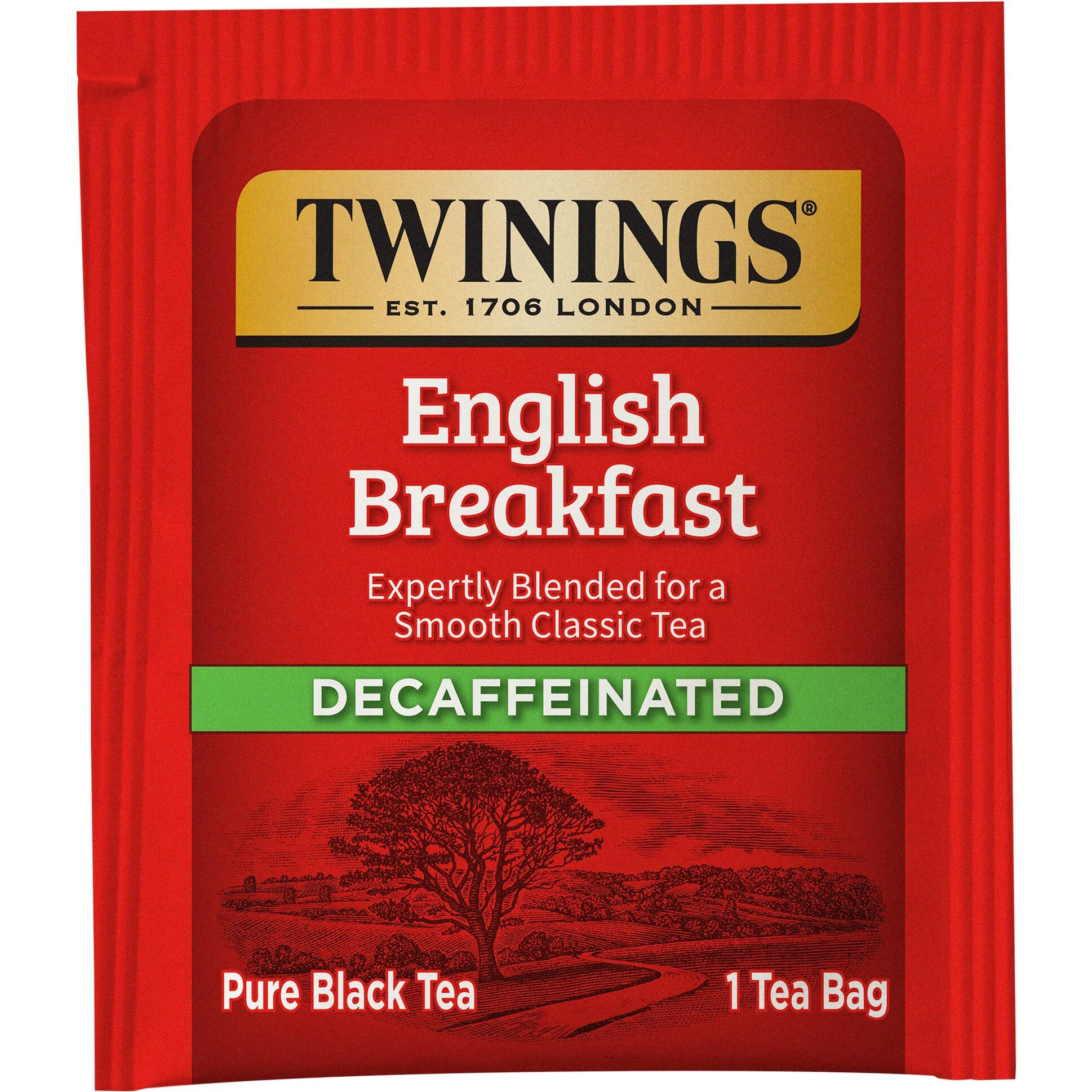 Twinings Decaffeinated English Breakfast Black Tea Bags, 50 Count (Pack Of 6), Enjoy Hot Or Iced