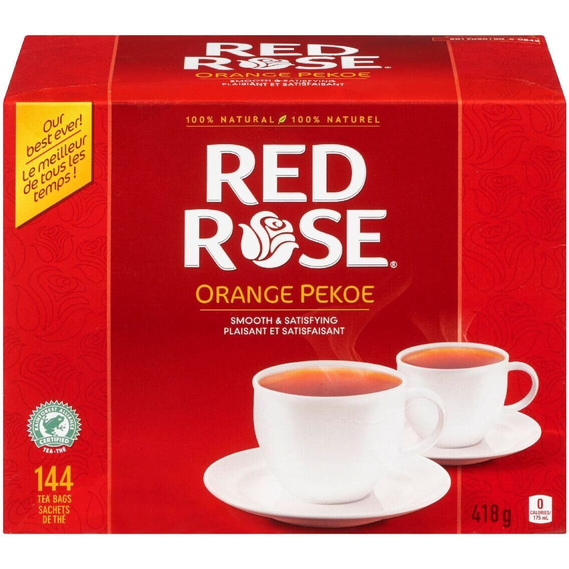 Red Rose Orange Pekoe Tea 418G Box/144 Tea Bags (Imported From Canada)