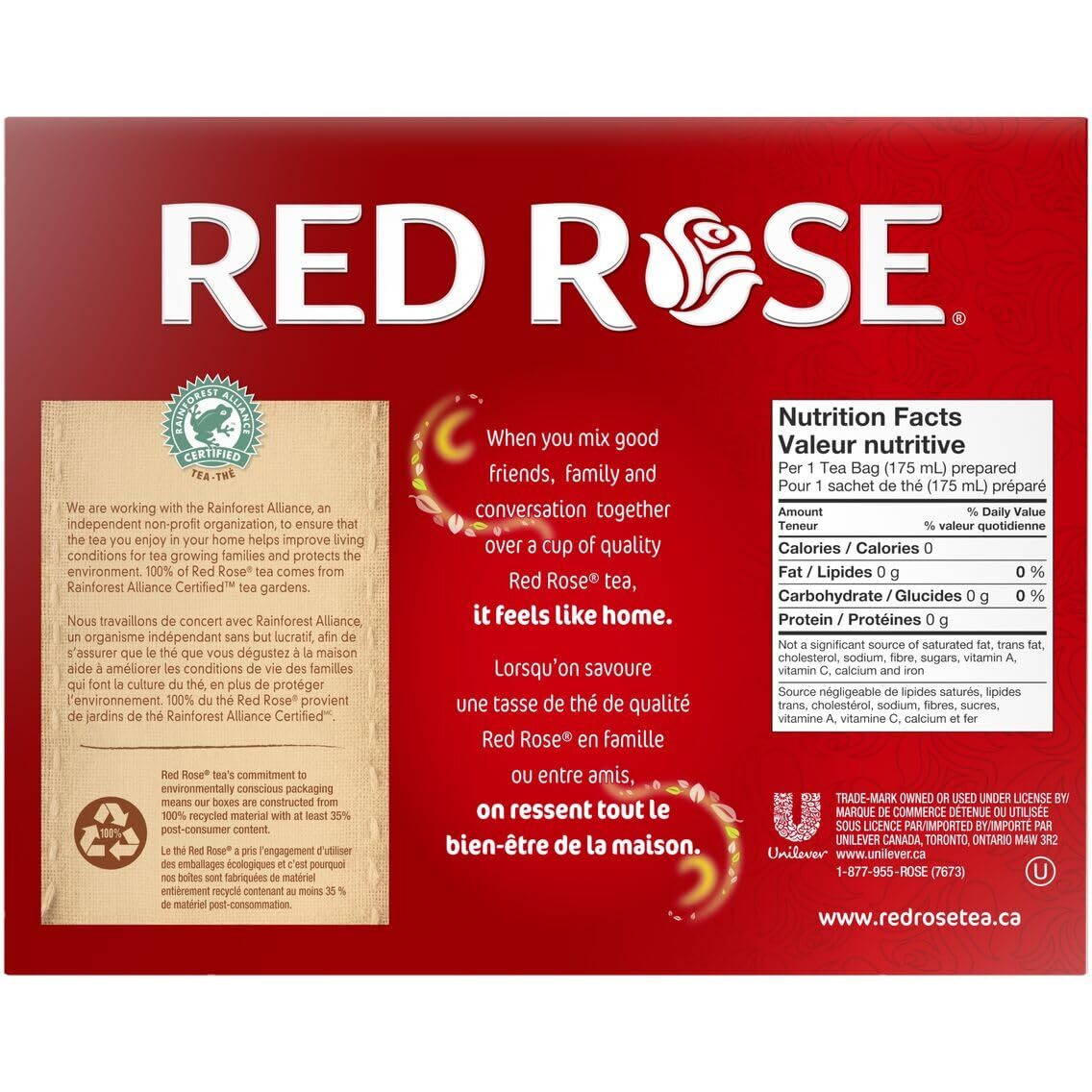 Red Rose Orange Pekoe Tea 418G Box/144 Tea Bags (Imported From Canada)