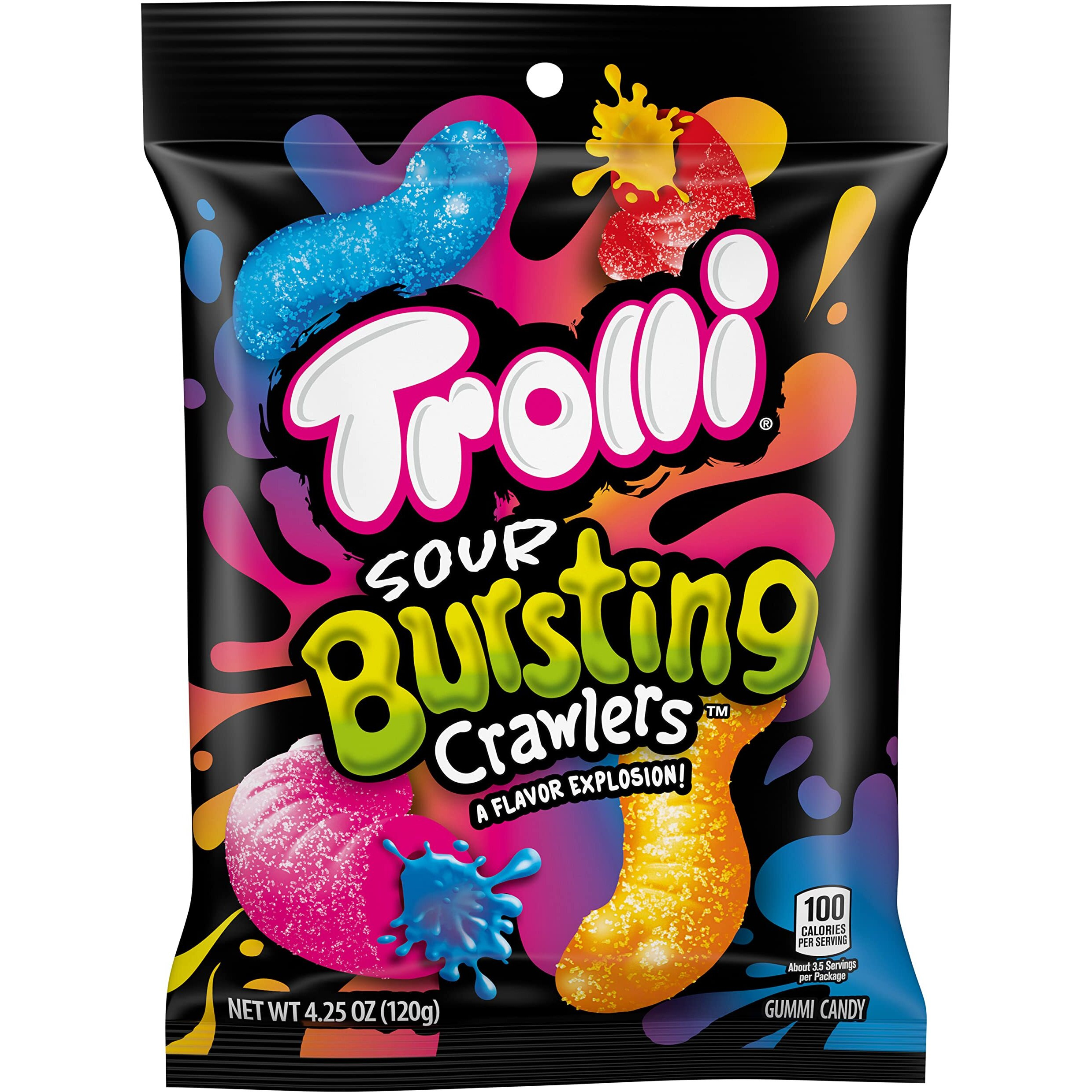 Trolli Sour Bursting Crawlers, Sour Gummy Candy, 4.25 Ounce (Pack Of 12)