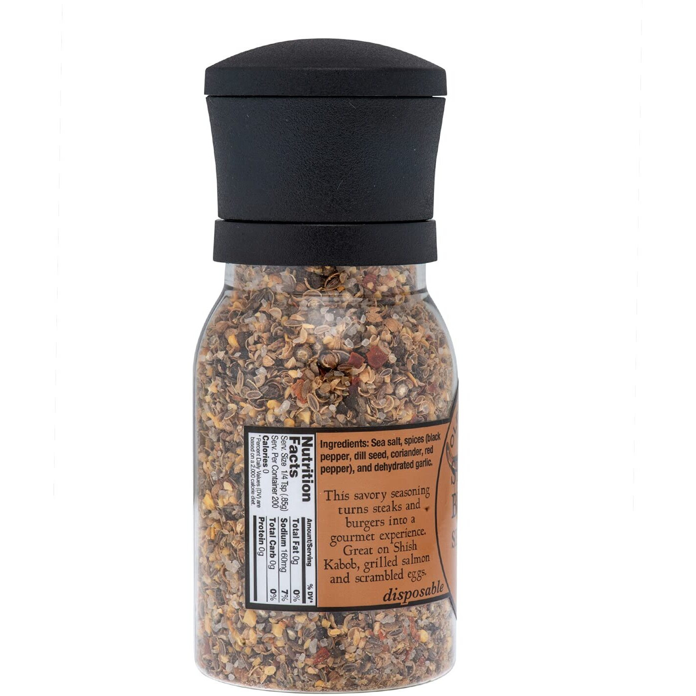 Olde Thompson Steak & Burger Seasoning, Savory Grinder For Grilling, 6 Oz