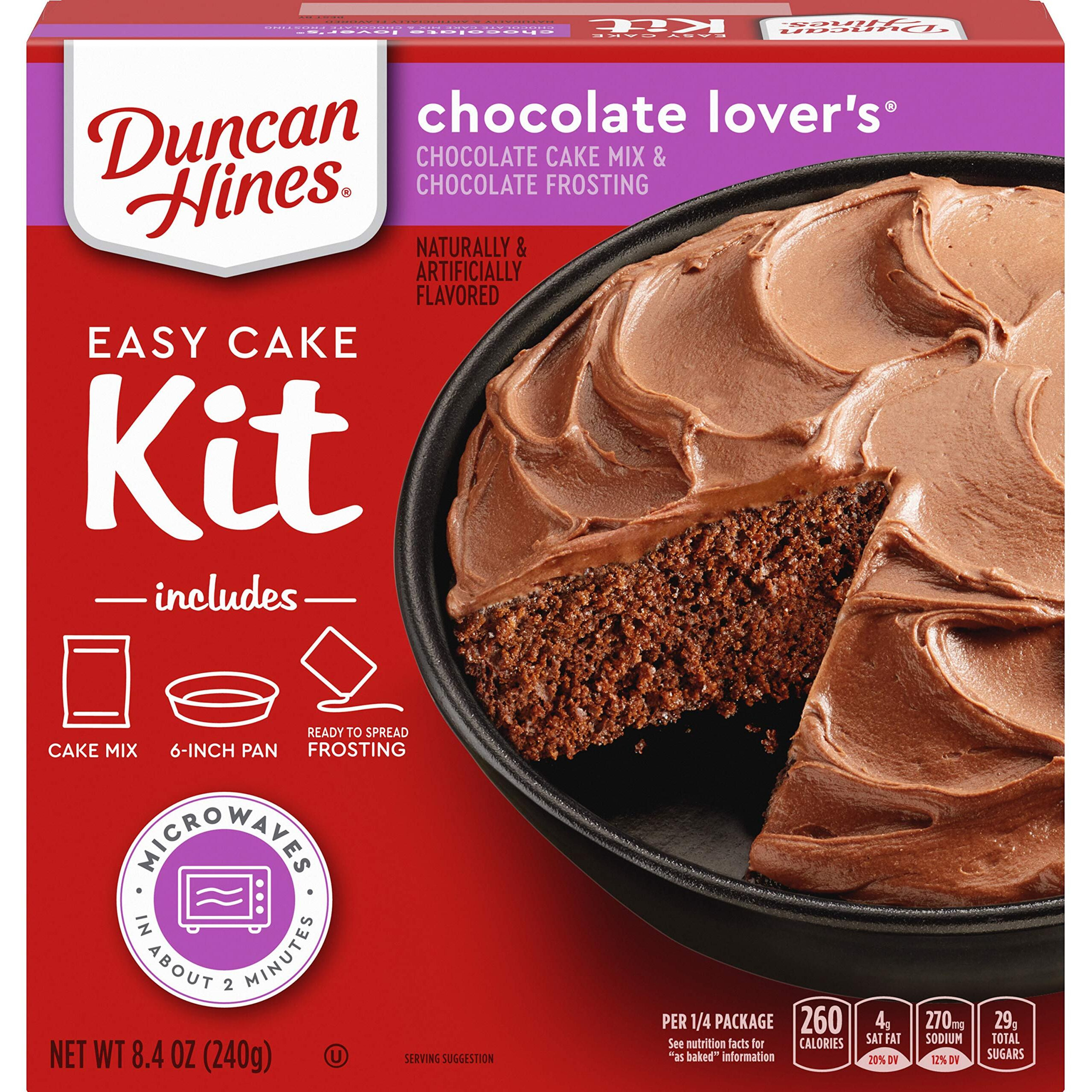 Duncan Hines Easy Cake Kit Chocolate Lover's Cake Mix, 8.4 Oz