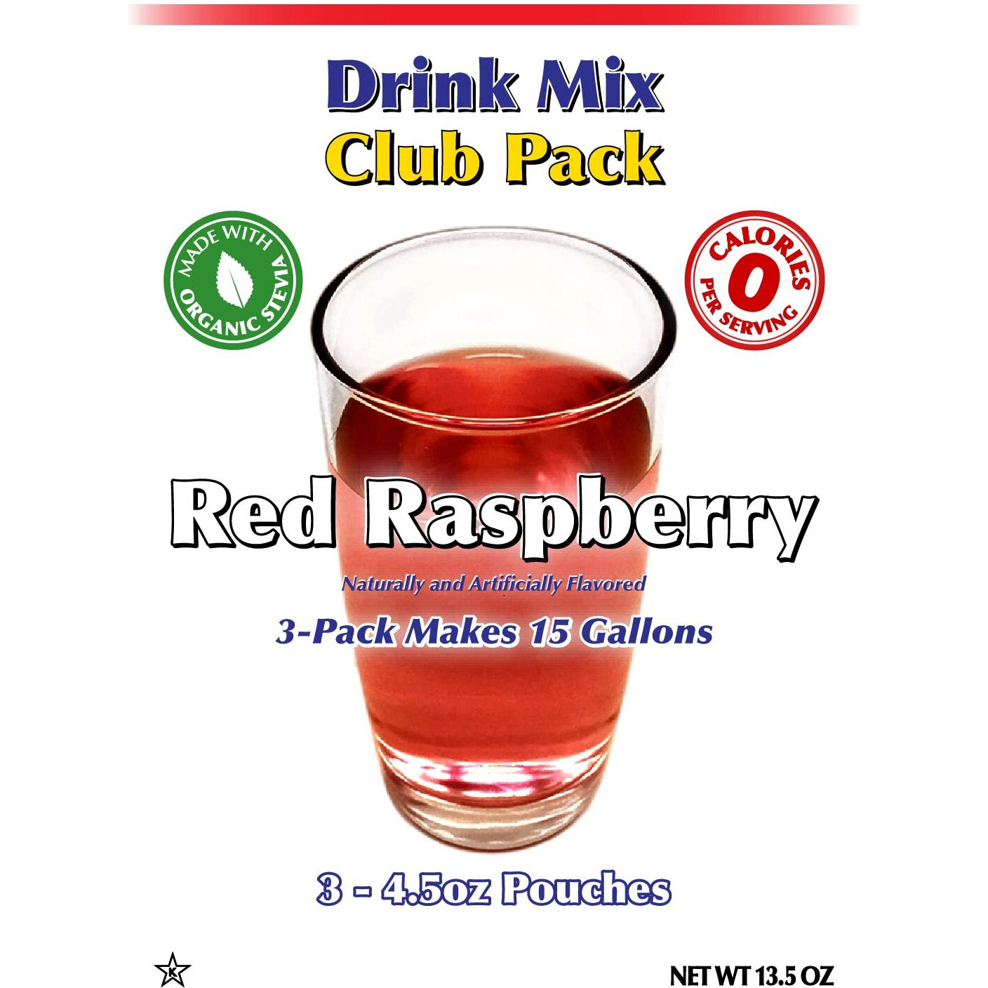 Gramzero Red Raspberry Zero Calorie Sugar Free Drink Mix, Great For Nutrition Club Loaded Tea, Stevia Sweetened