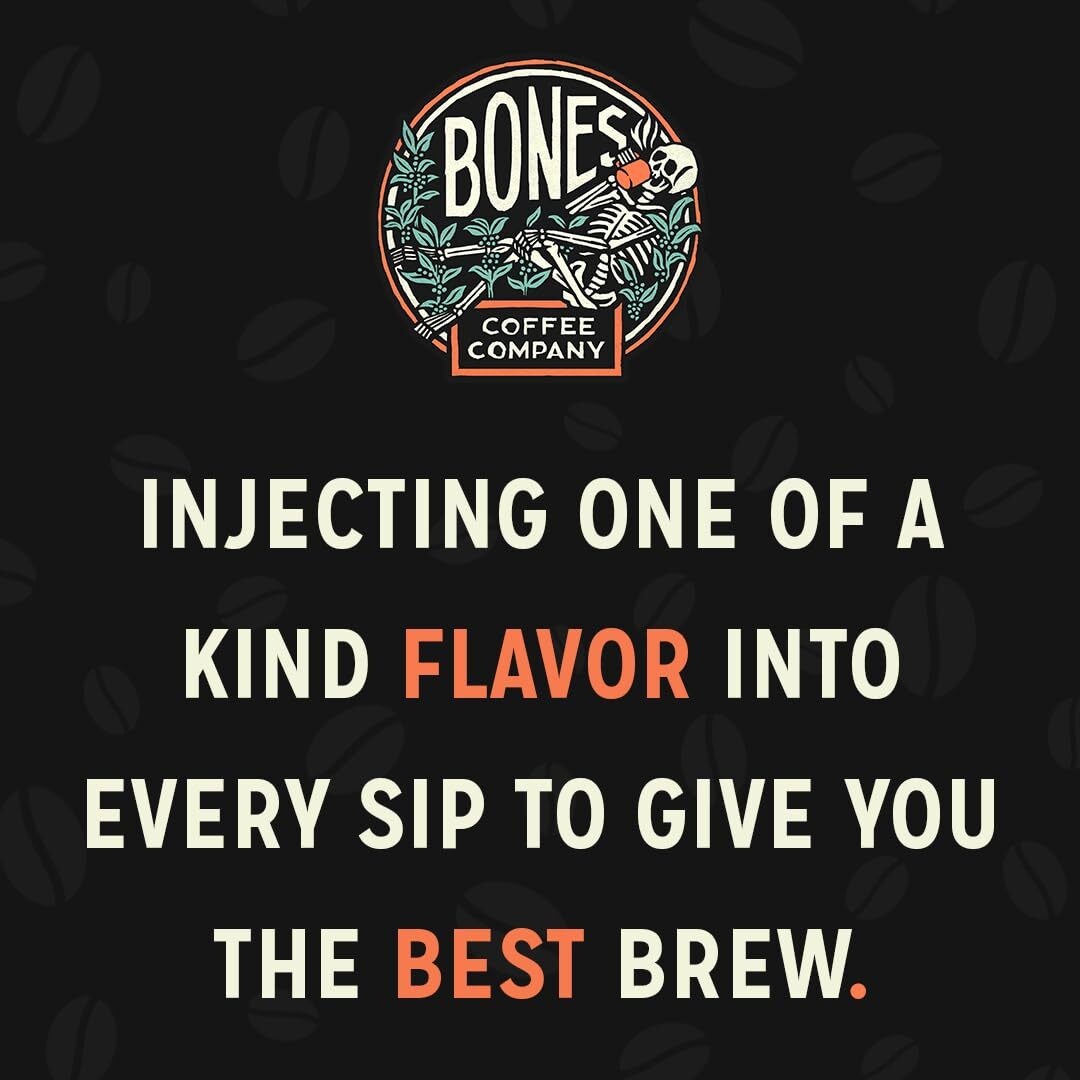 Bones Coffee Company Flavored Coffee Bones Cups Pina Colada Flavored Pods | 12Ct Single-Serve Coffee Pods Compatible With Keurig 1.0 & 2.0 Keurig Coffee Maker