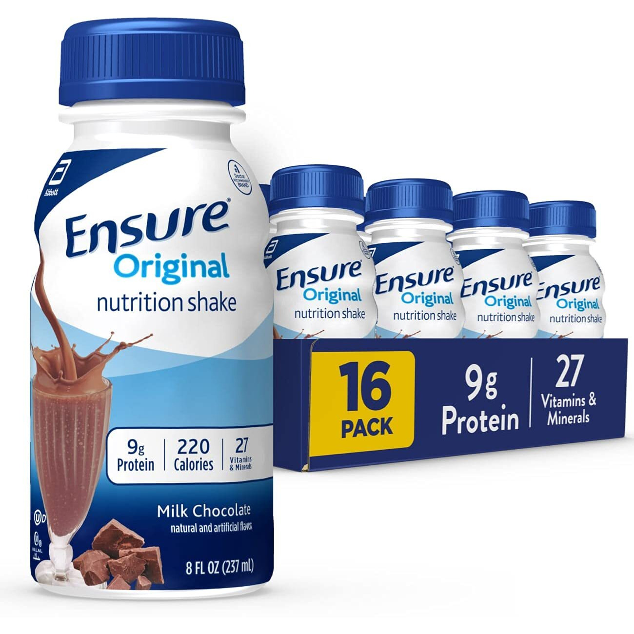 Ensure Original Milk Chocolate Nutrition Shake | Meal Replacement Shake | 16 Pack