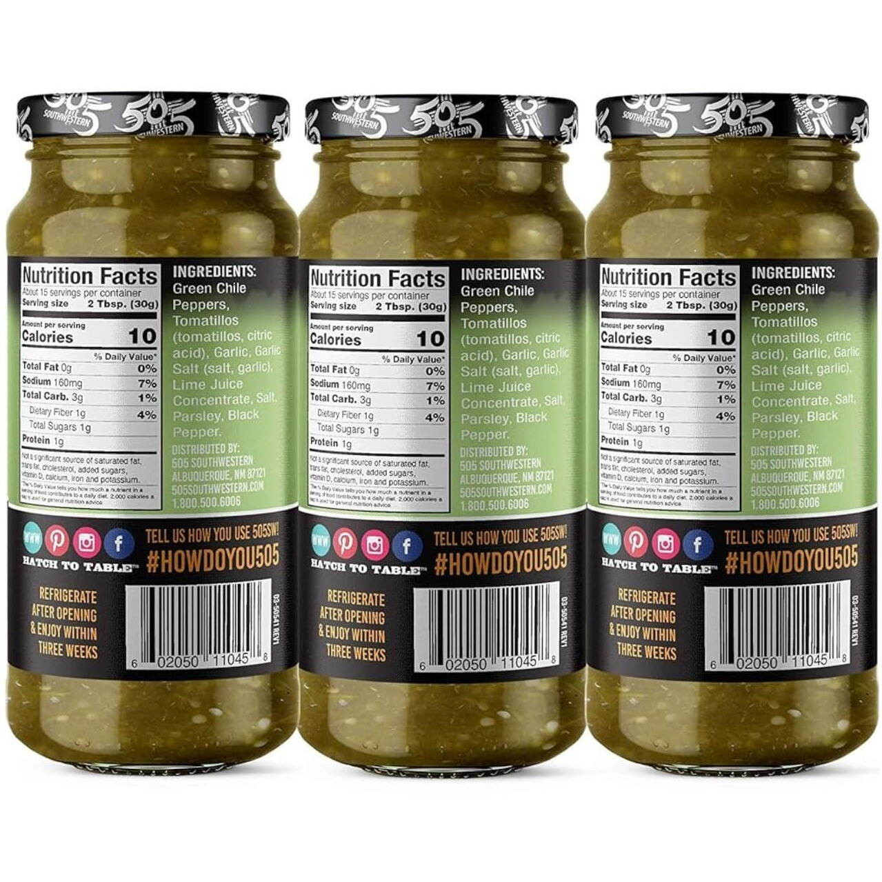 505 Southwestern Tomatillo Garlic With Lime, Salsa (3-16Oz Value Pack)