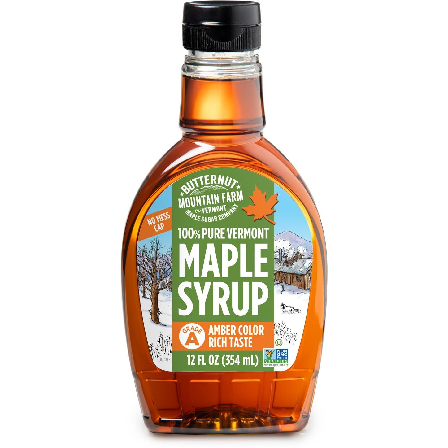 Butternut Mountain Farm Pure Maple Syrup Grade A Amber Rich Pet Bottle, 12 Fl Oz