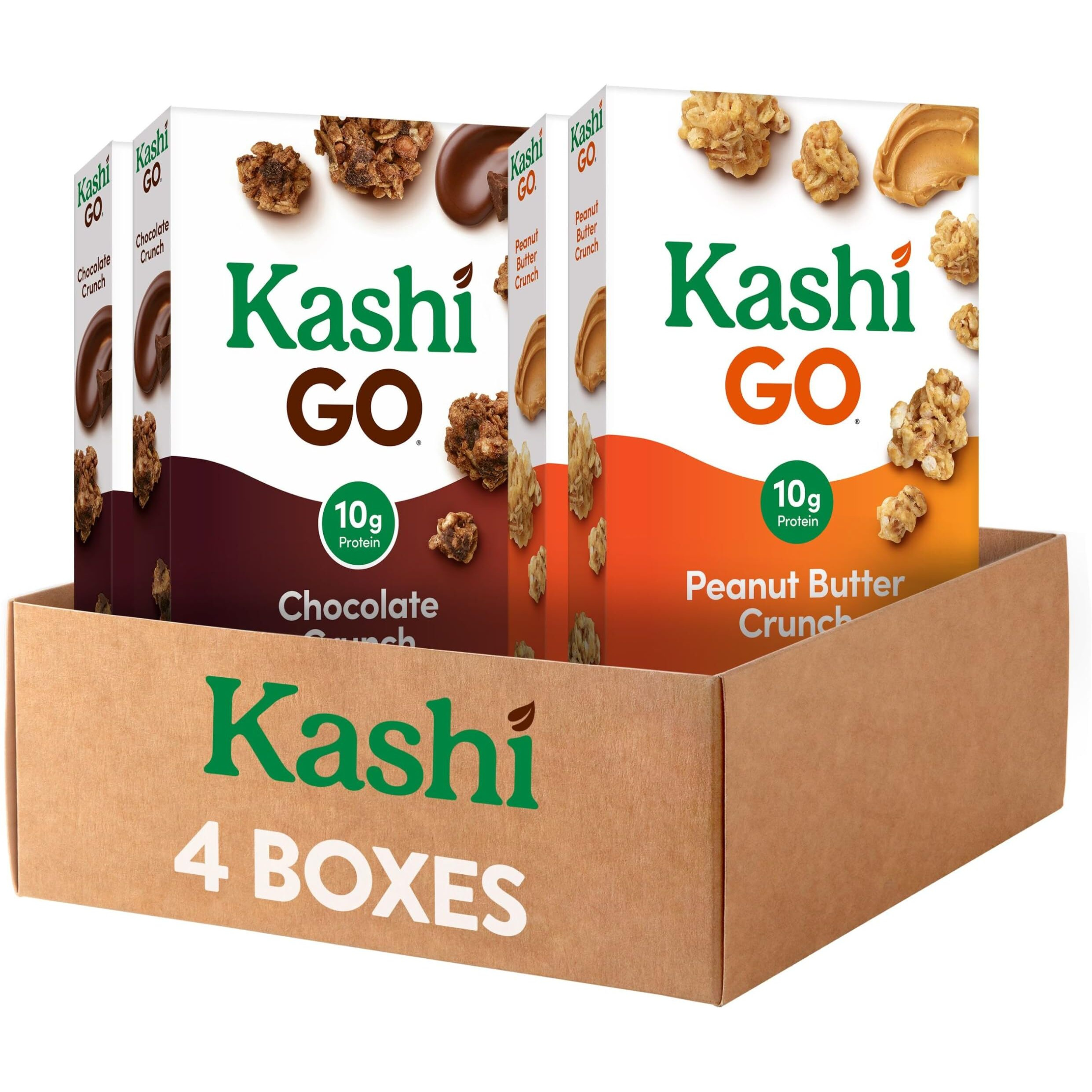 Kashi Go Breakfast Cereal, Fiber Cereal, Family Breakfast, Variety Pack (4 Boxes)