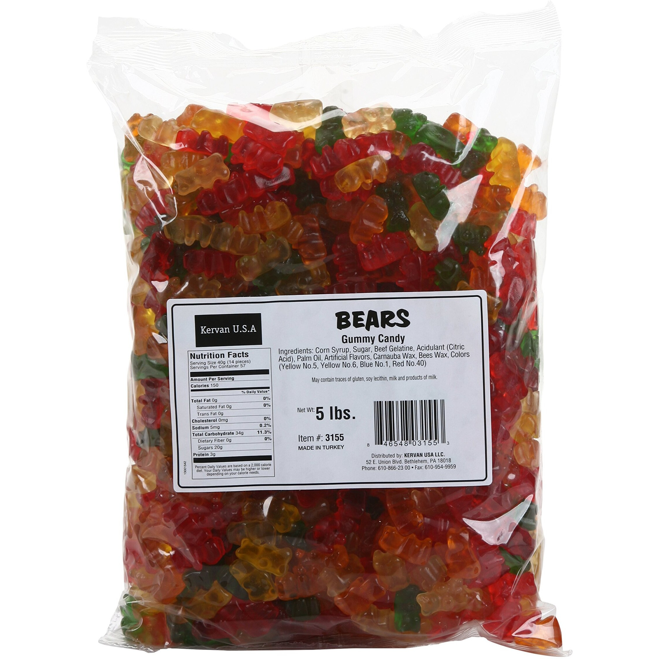 Kervan Candy Bebeto Gummy Bears - Fruity, Soft & Sweet Gummy Candy Bulk For Kids, Gift Snacks And Parties - Classic Bear Gummies Big Party Size Bag (5 Lbs)