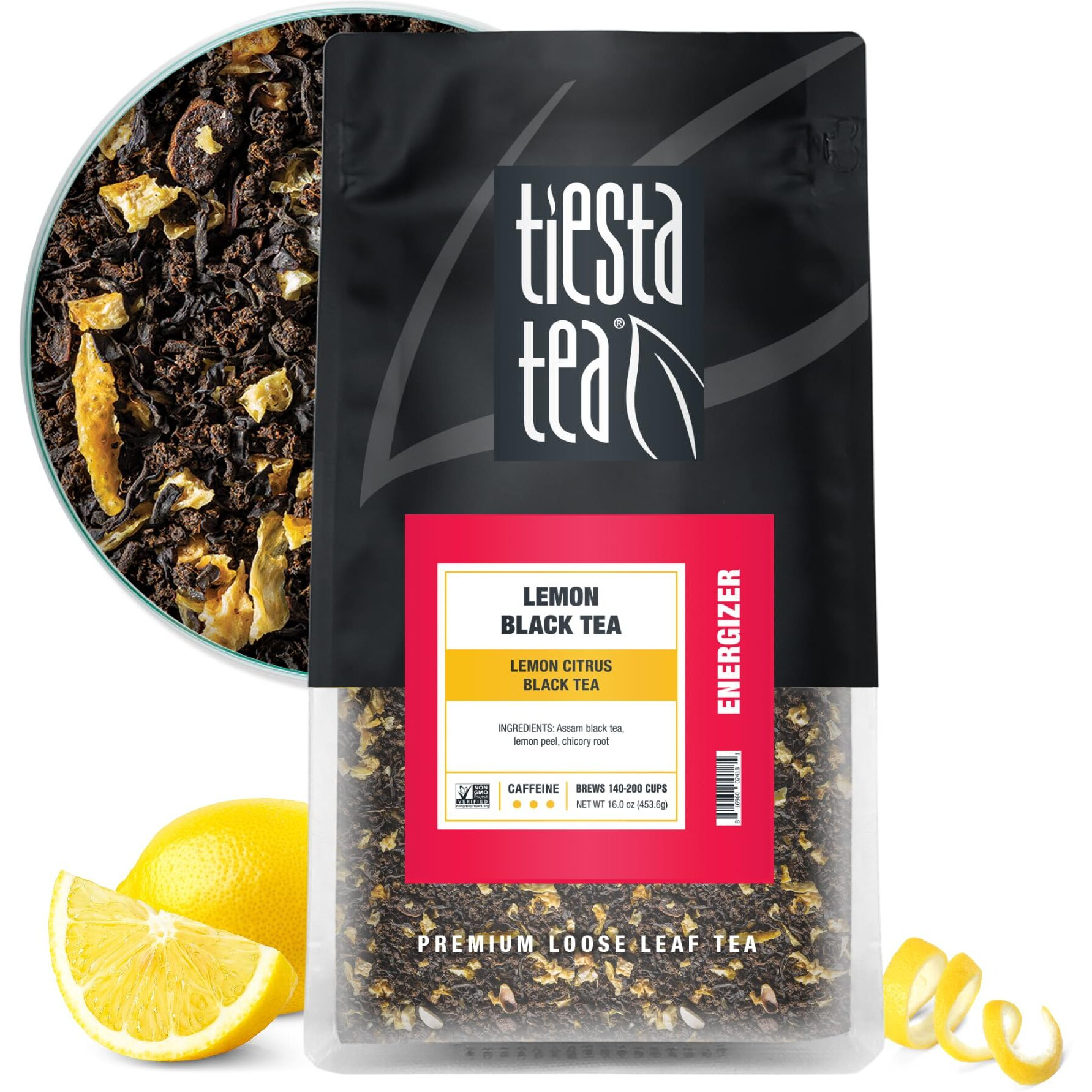 Tiesta Tea - Lemon Black Tea | Lemon Citrus Black Tea | Premium Loose Leaf Tea Blends | High Caffeinated Black Tea | Make Hot Or Iced Tea | Brews Up To 200 Cups - 16 Ounce Resealable Bulk Pouch
