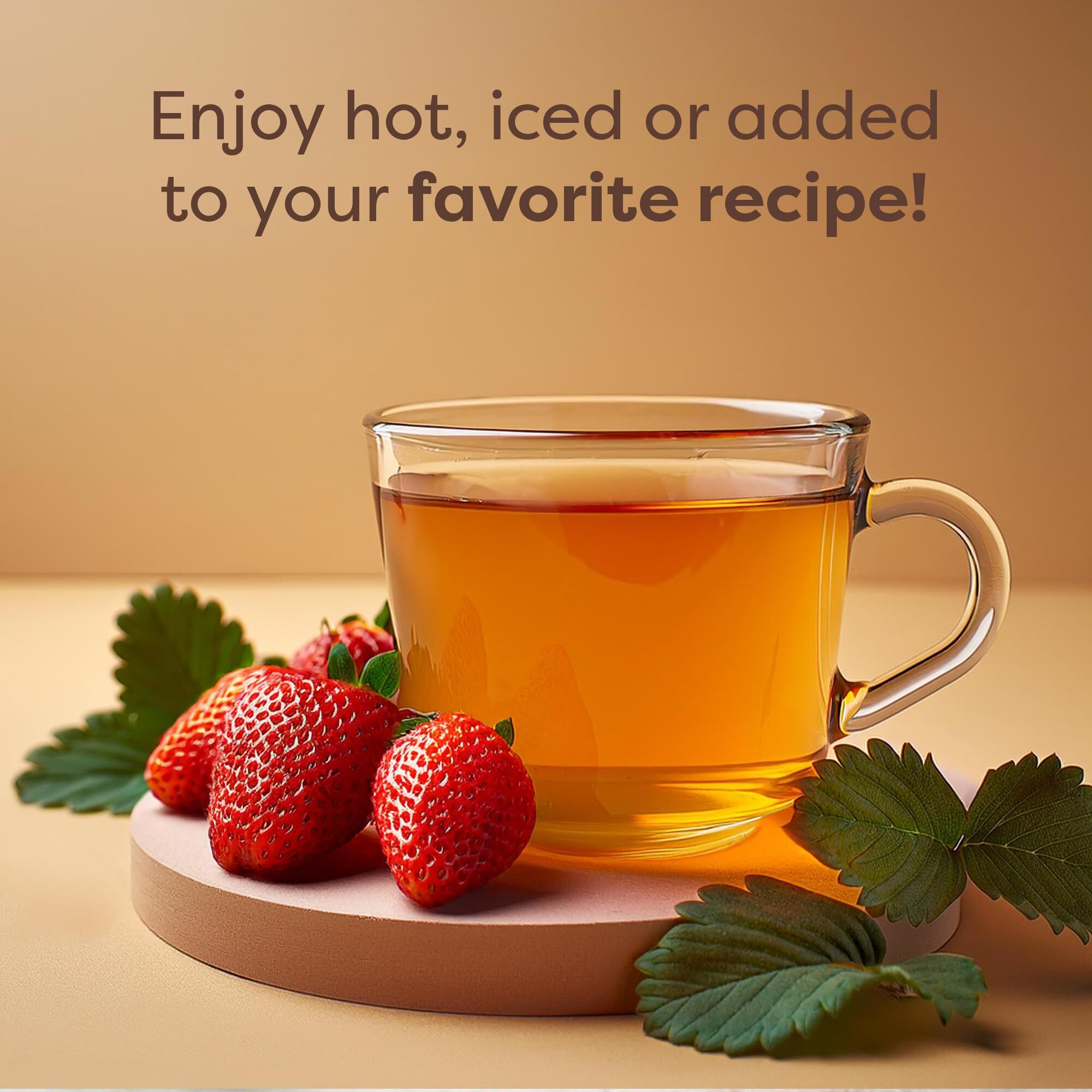 Waka Instant Green Tea Mix, Strawberry Flavored - 100% Tea Leaves, No Additives, Unsweetened Tea Powder In Bulk Pouch - Easy Quick Hot And Iced Teas, Up To 200 Cups (4.5Oz)