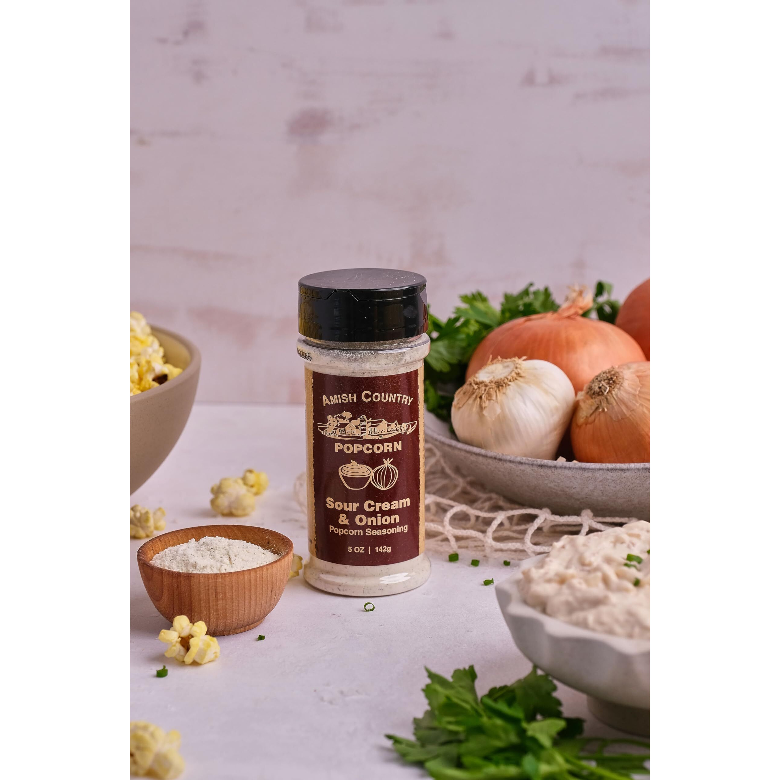 Amish Country Popcorn | Sour Cream And Onion Popcorn Seasoning - 5 Oz | Old Fashioned, Non-Gmo And Gluten Free (5 Oz)