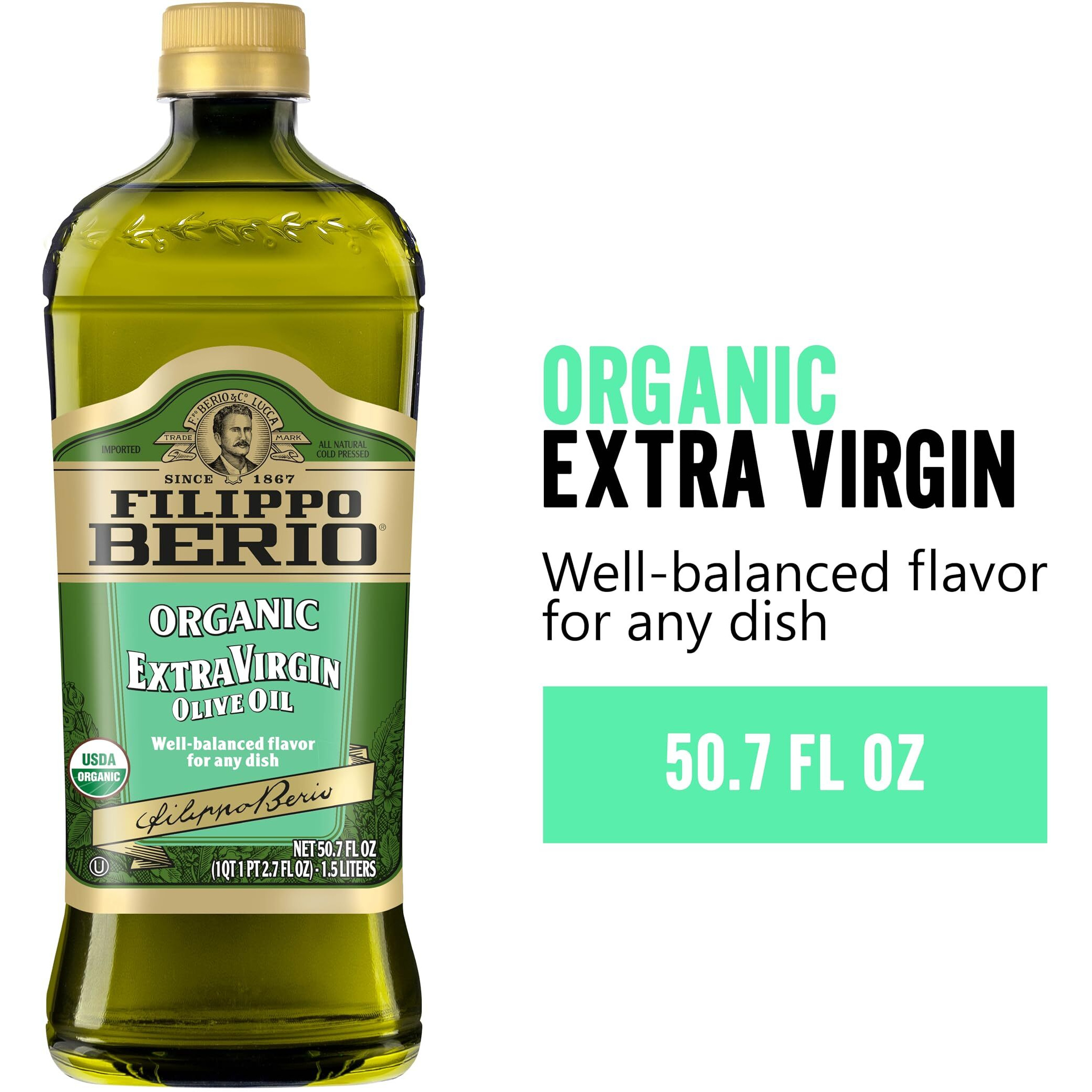 Filippo Berio Organic Extra Virgin Olive Oil, 50.7 Ounce Rpet Bottle