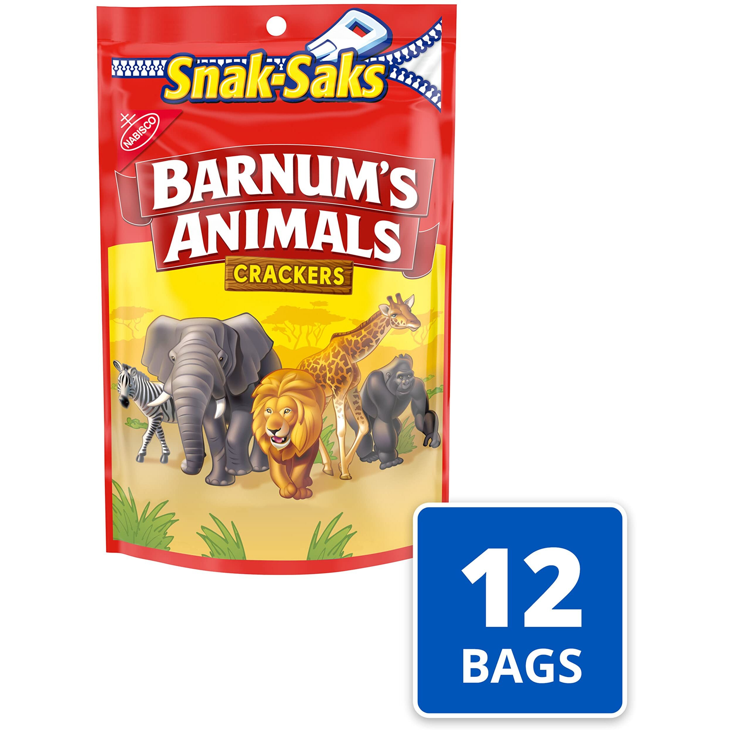 Barnum's Animal Crackers, Snak-Saks, 12 - 8 Oz Packs