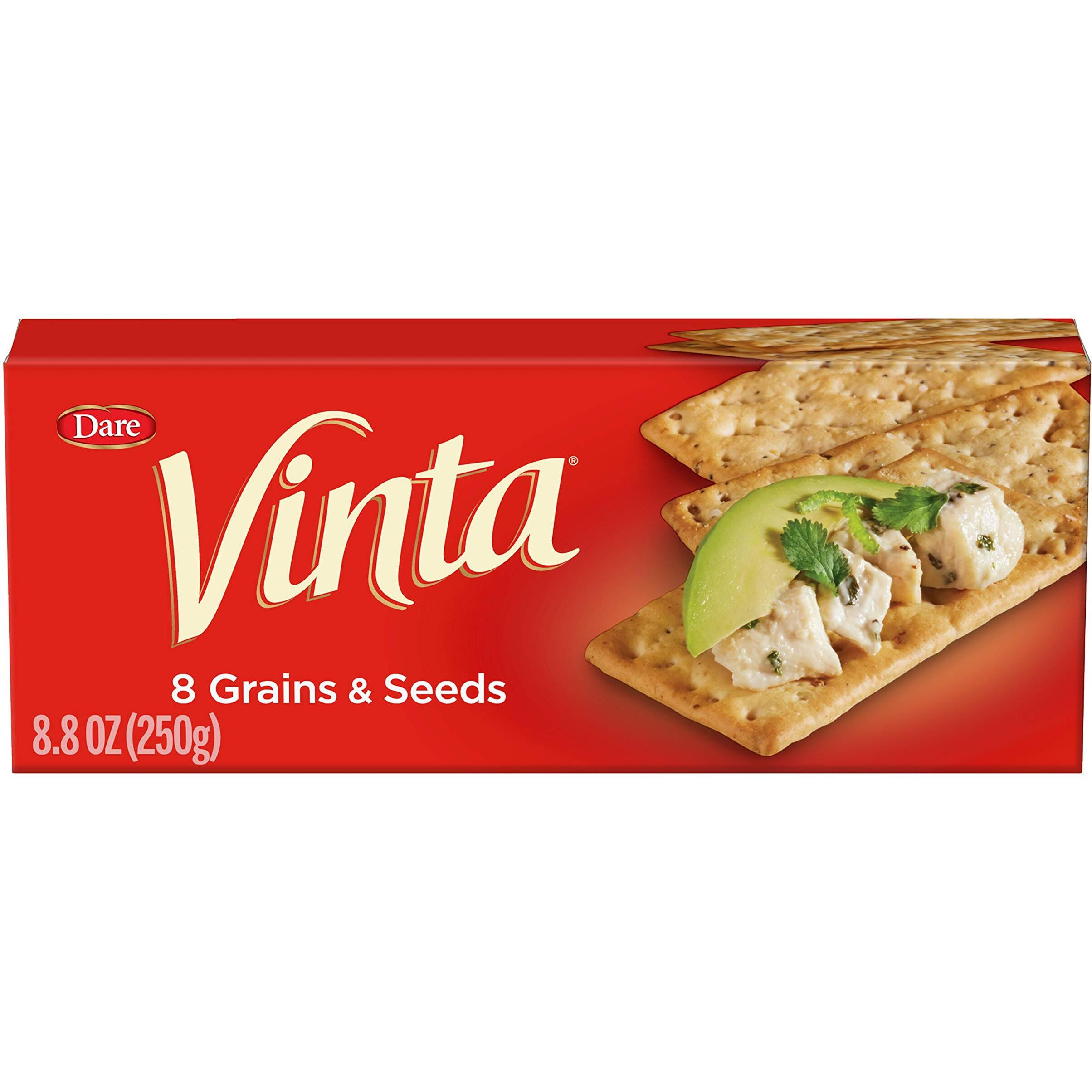 Vinta Crackers, Original - Delicious Bold Taste Of 8 Grains And Seeds - No Artificial Flavors, No Cholesterol, Peanut Free - Delicious Plain Or Topped, 8.8-Ounce. (Pack Of 12 )