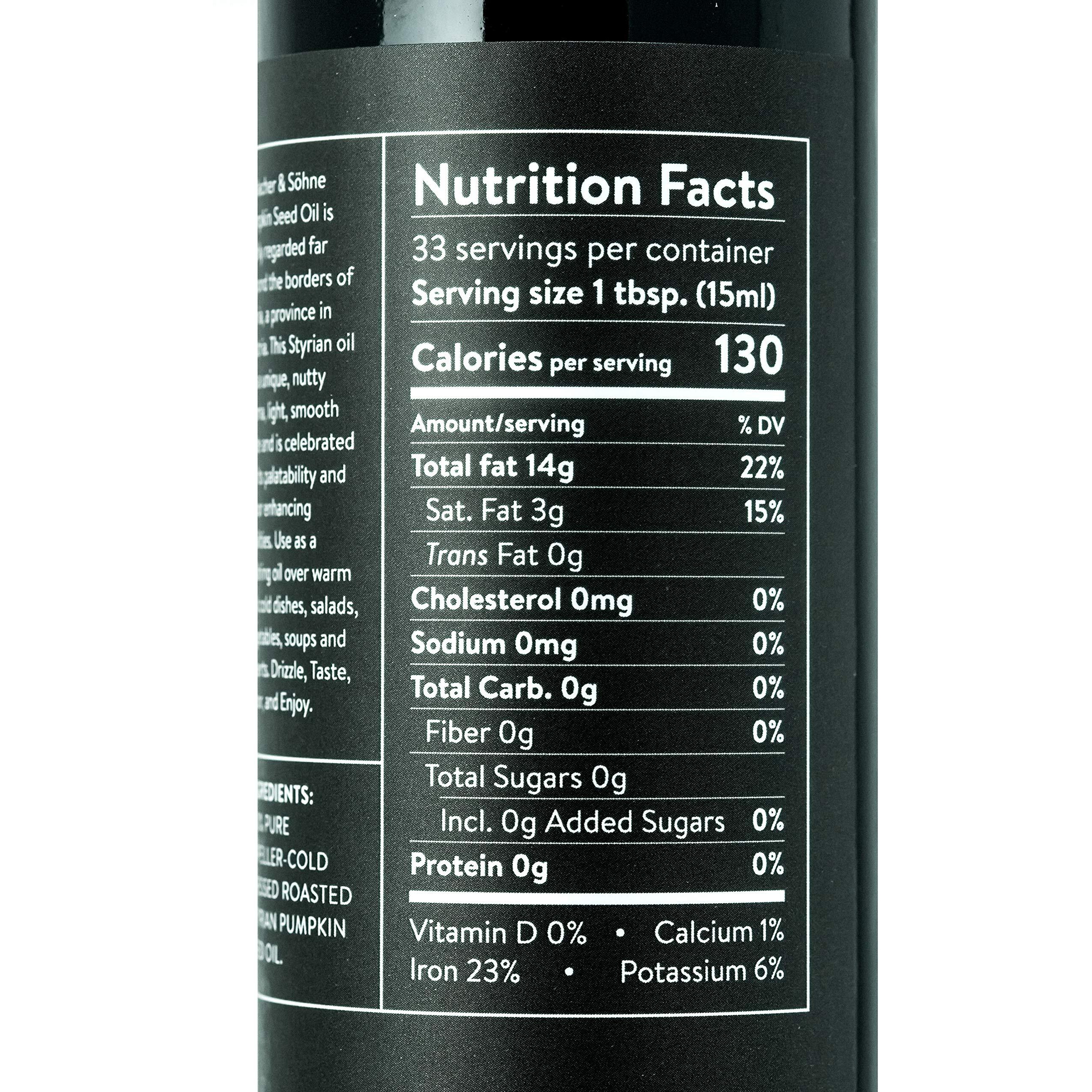 Schlacher & Shne Styrian Pumpkin Seed Oil 100% Pure, Cold Pressed, Non Gmo, Gluten Free, Vegan, May Helps In Hair Growth, Made In Austria (500 Ml, 16.9 Fl Oz)