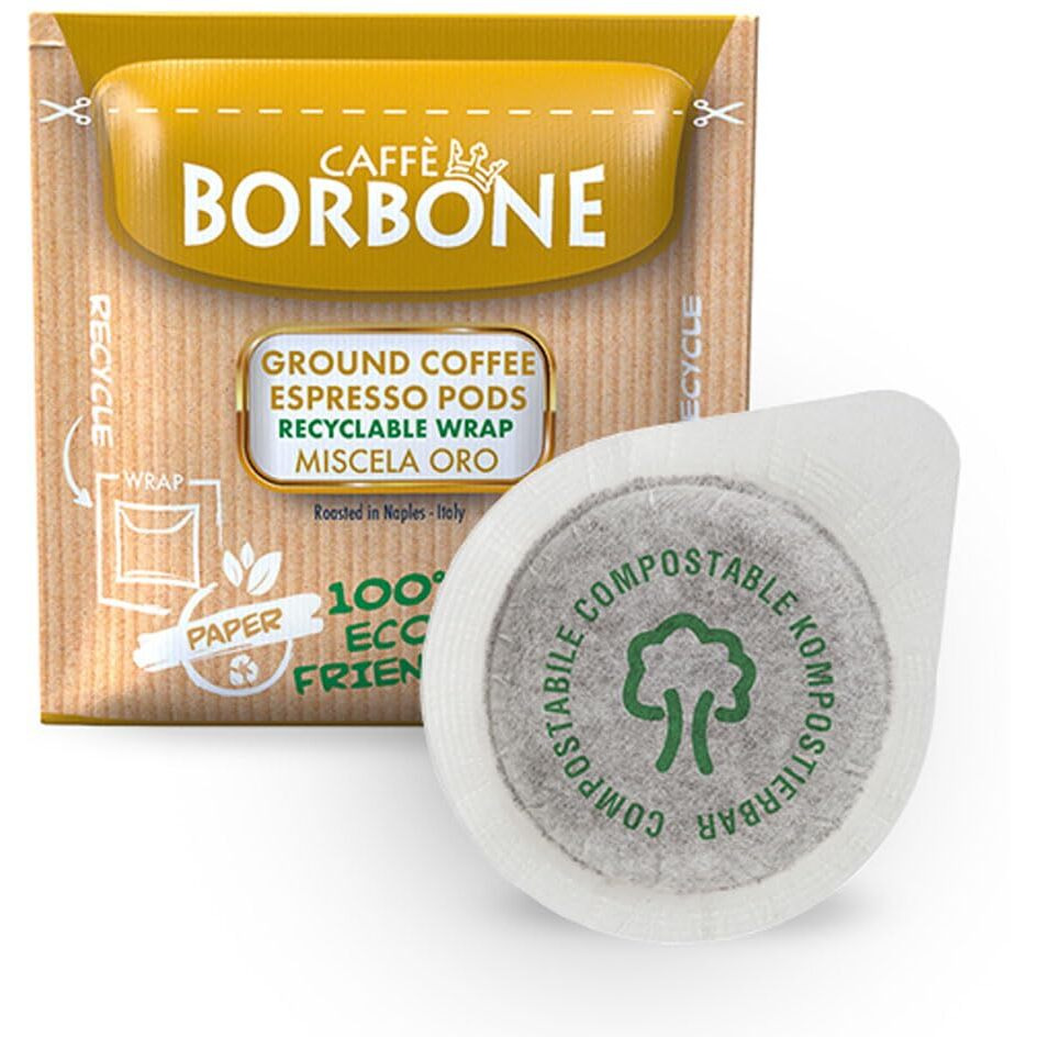 Caffe Borbone Espresso Paper Pods, Gold Blend, Sweet And Refined, Medium Roast Ese Pods, Authentic Italian Espresso- 50 Count