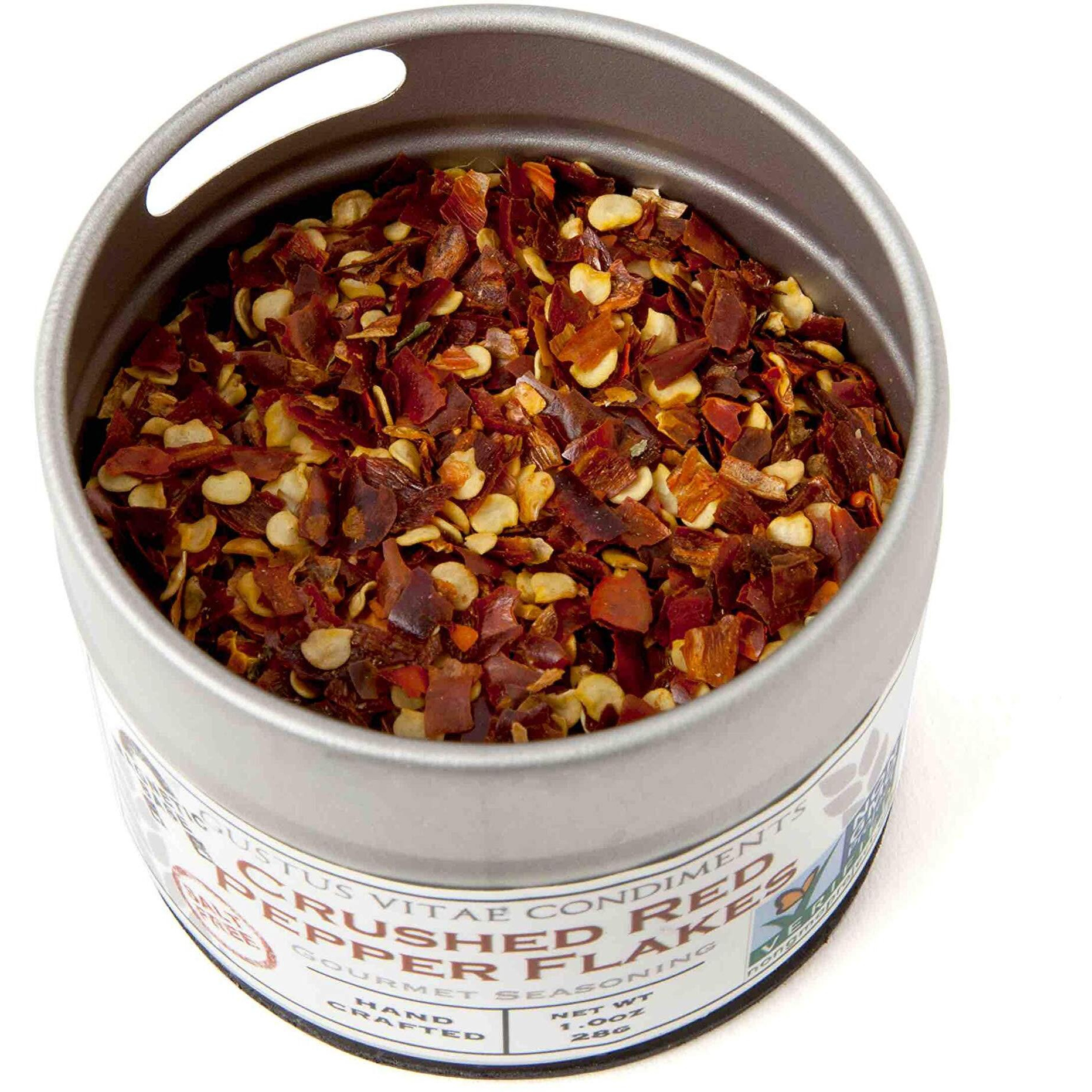 Crushed Red Pepper Flakes - Non Gmo - Magnetic Tin - Small Batch - Gourmet Spice - Artisanal Seasoning - 1 Oz