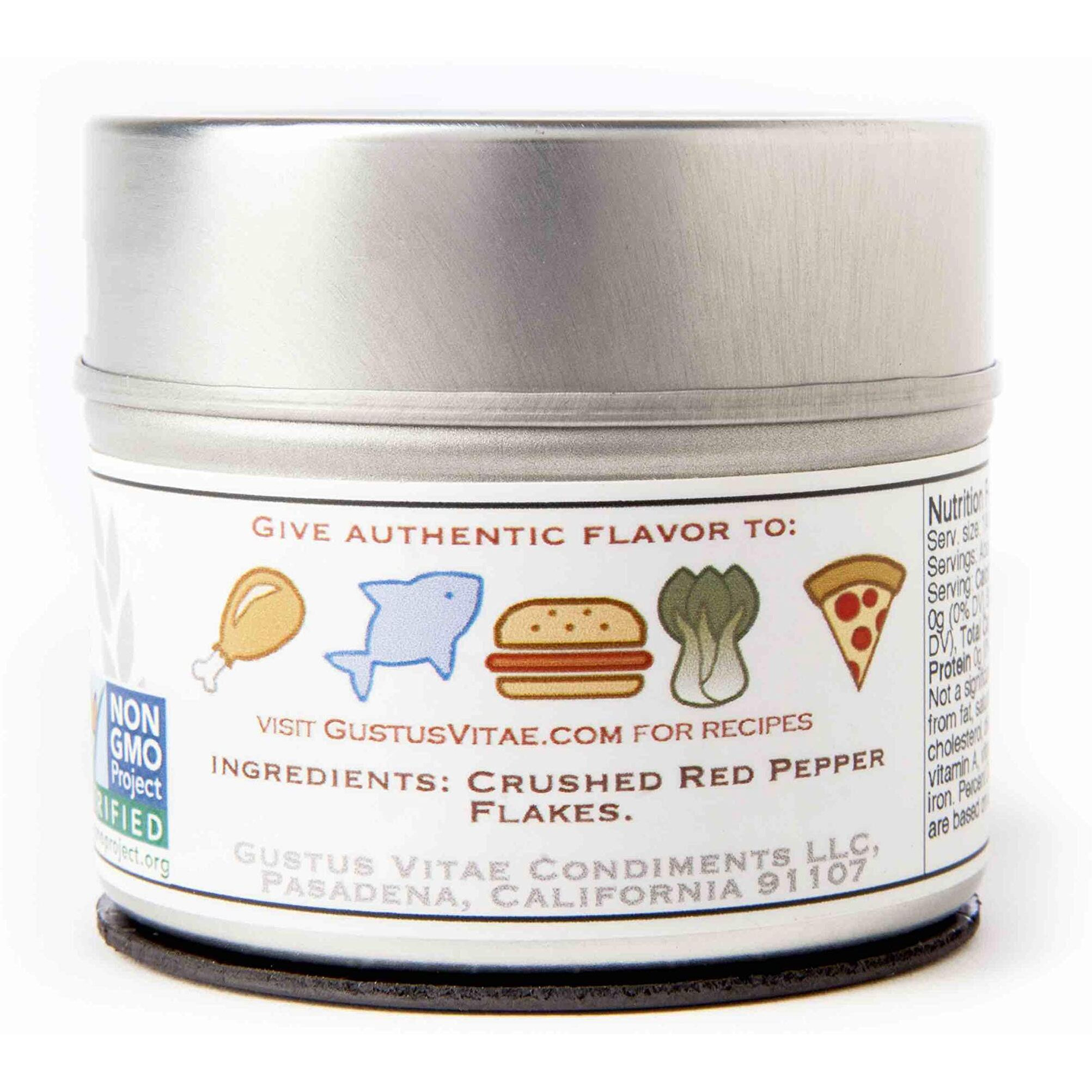 Crushed Red Pepper Flakes - Non Gmo - Magnetic Tin - Small Batch - Gourmet Spice - Artisanal Seasoning - 1 Oz