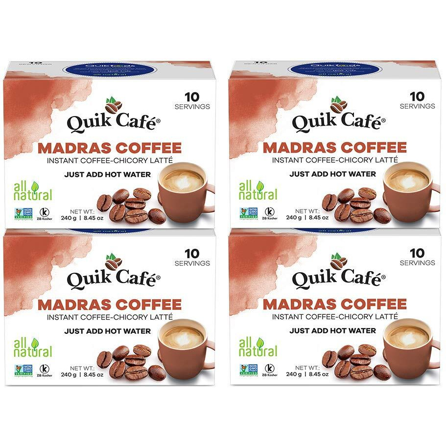 Quikcafe Madras Coffee,10 Count,Pack Of 4