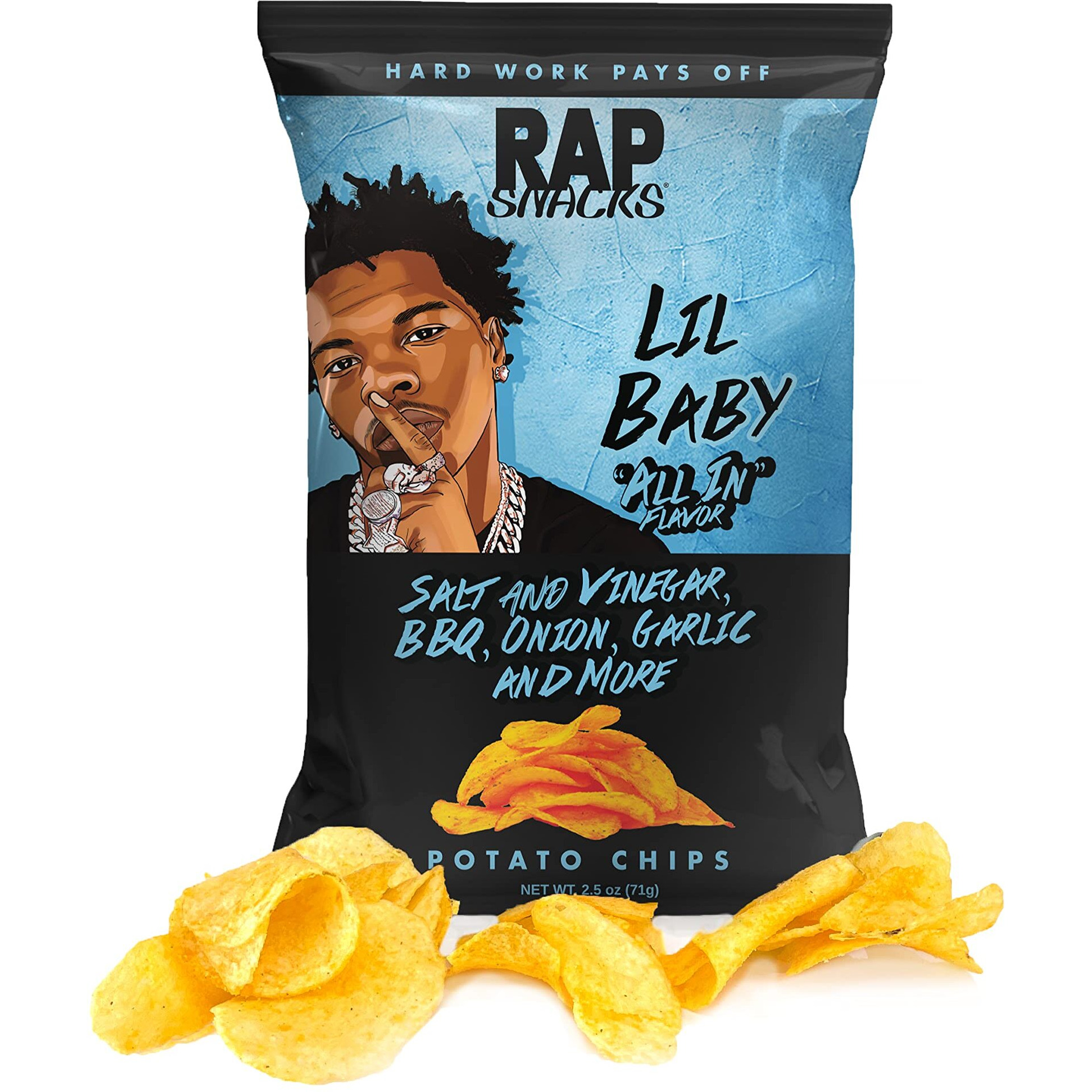 Rap Snacks Lil Baby All In Potato Chips 2.5 Oz Bags-Pack Of 6
