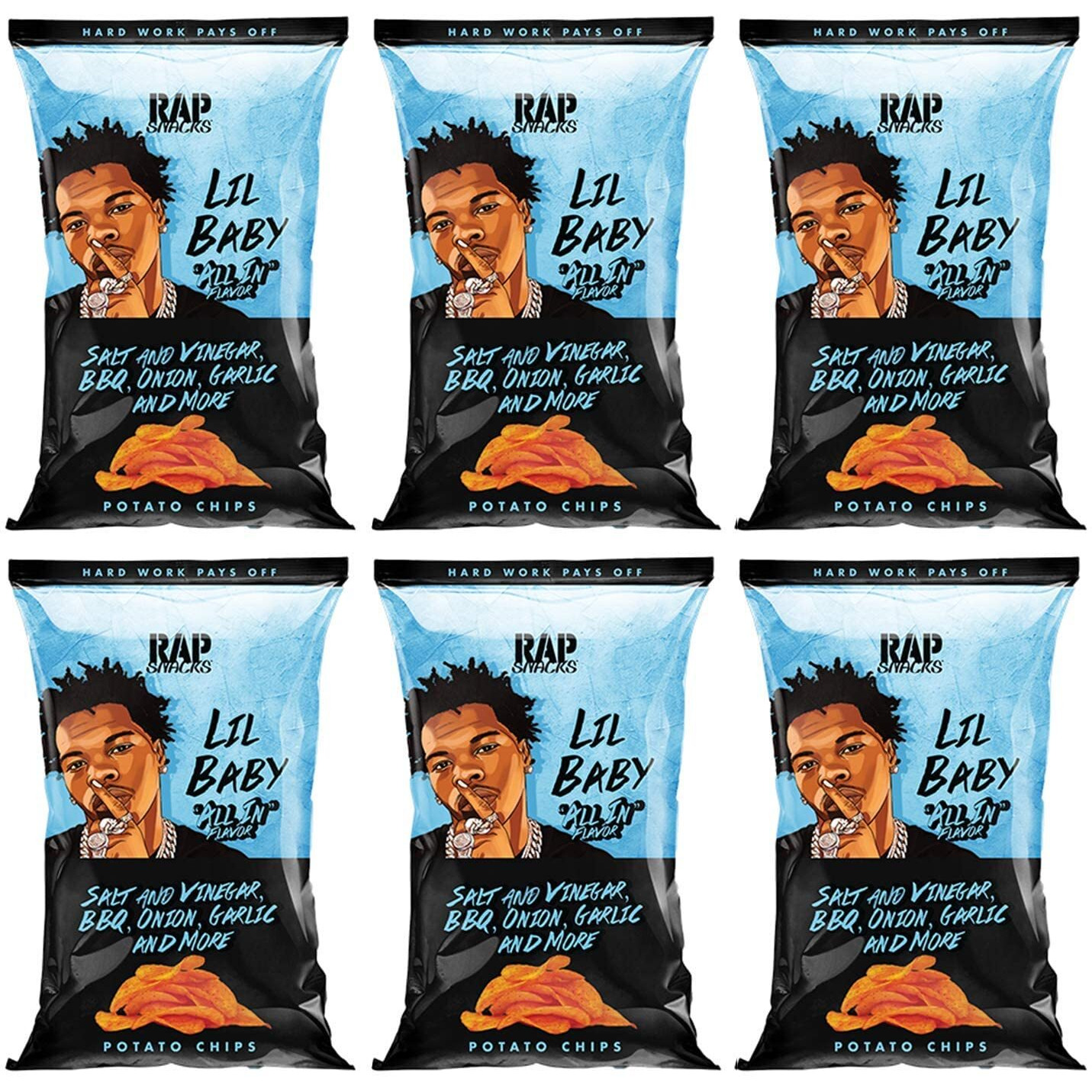 Rap Snacks Lil Baby All In Potato Chips 2.5 Oz Bags-Pack Of 6