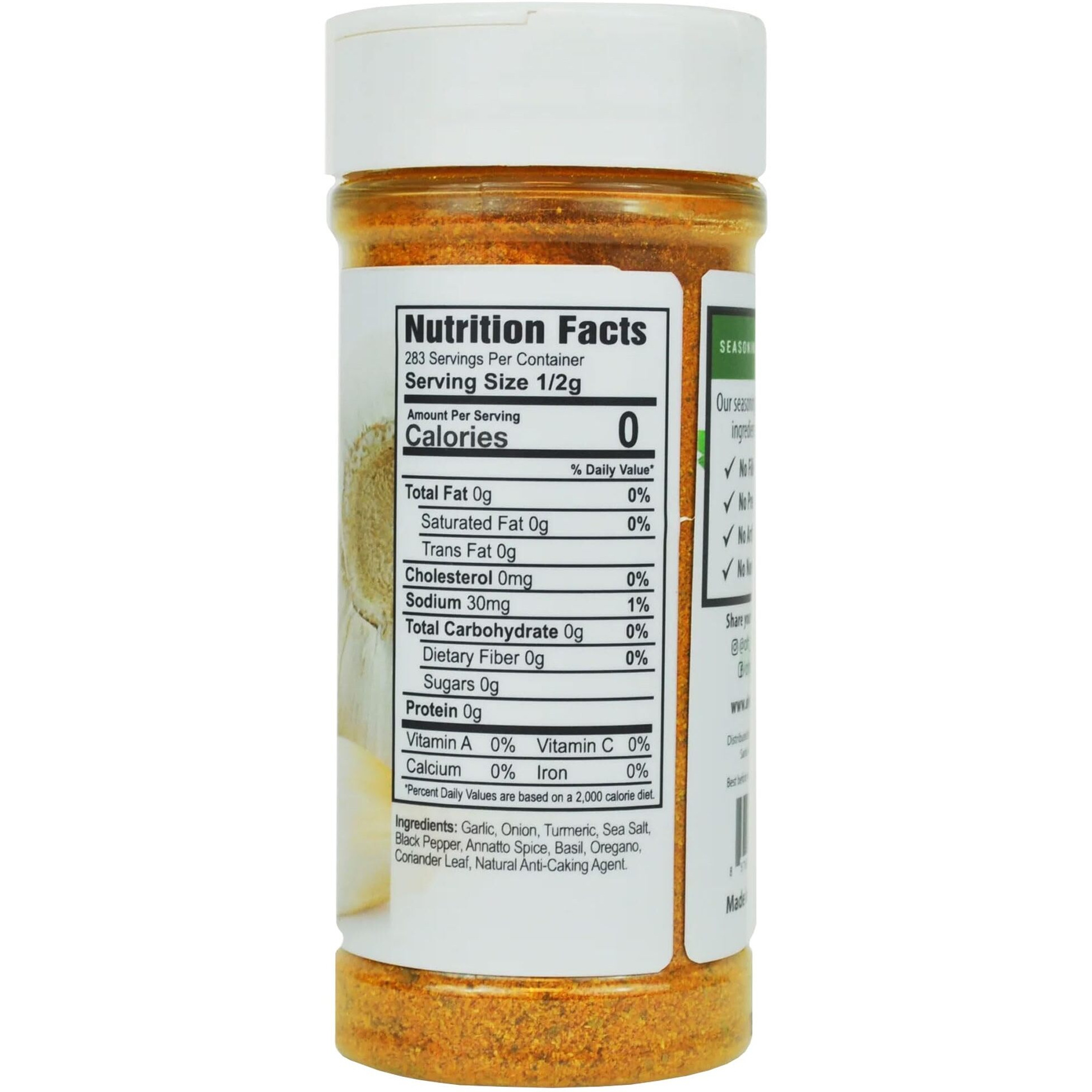 Garlic Powder And Herb Seasoning - Gluten Free & Low Sodium Garlic Salt Mix For Salad, Steak, Taco, Chicken & Salmon. Vegan Spices Blend With Onion, Turmeric, Sea Salt, Black Pepper & Coriander 5Oz