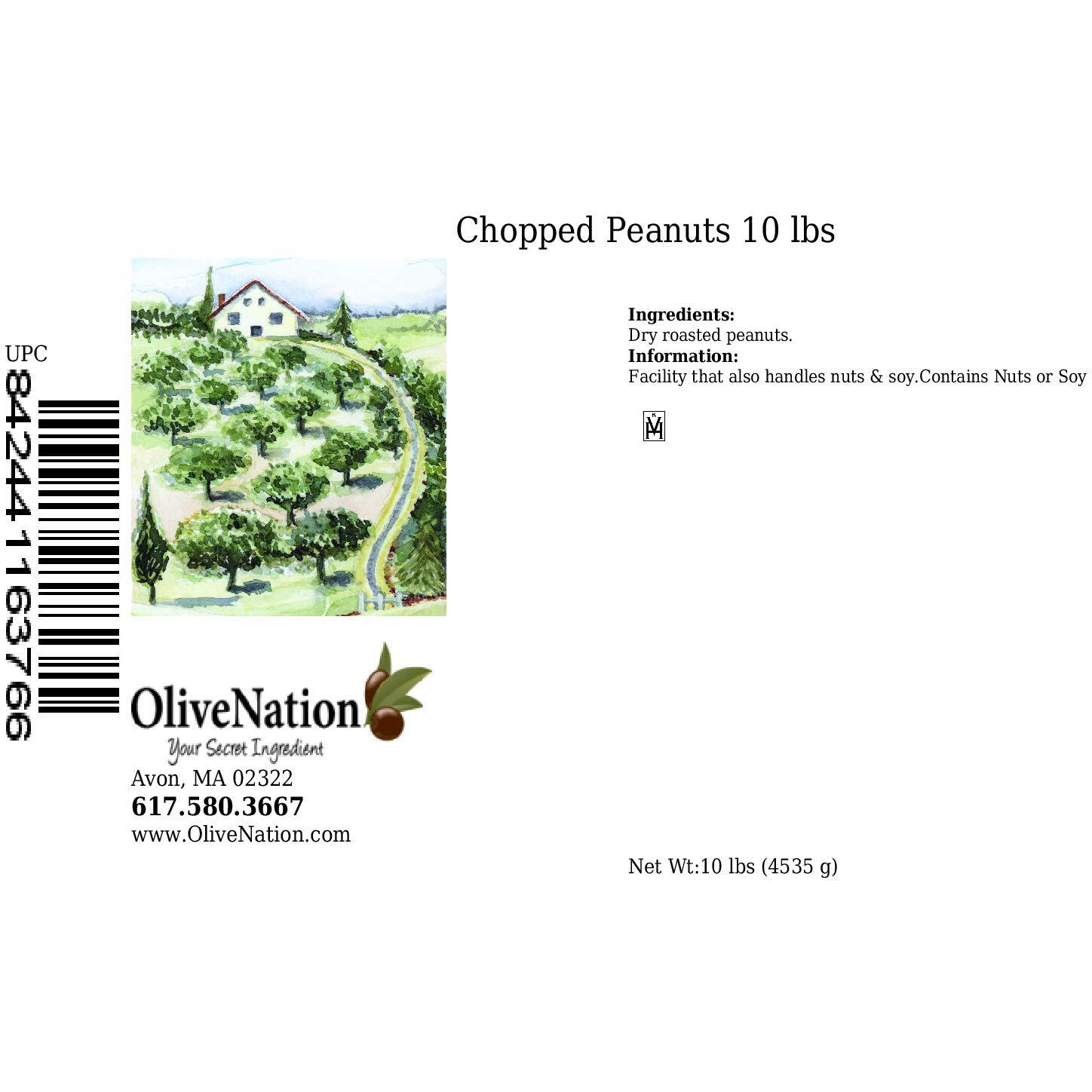 Olivenation Chopped Peanuts, Blanched, Skinless, Dry Roasted, Unsalted, Non-Gmo, Gluten Free, Kosher, Vegan - 16 Ounces