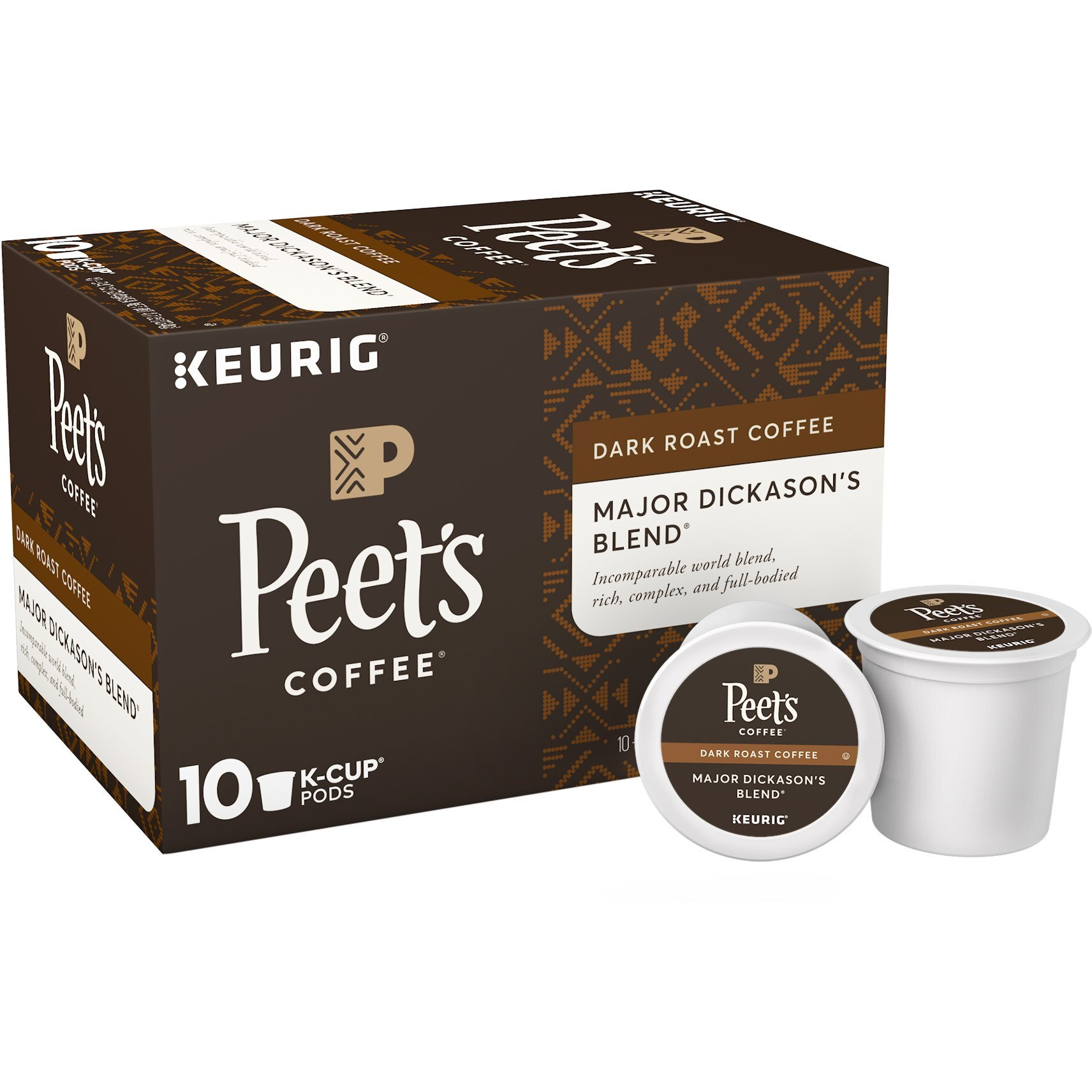 Peet's Coffee Major Dickason's Blend Dark Roast Coffee K-Cup,10 Count (Pack Of 1)