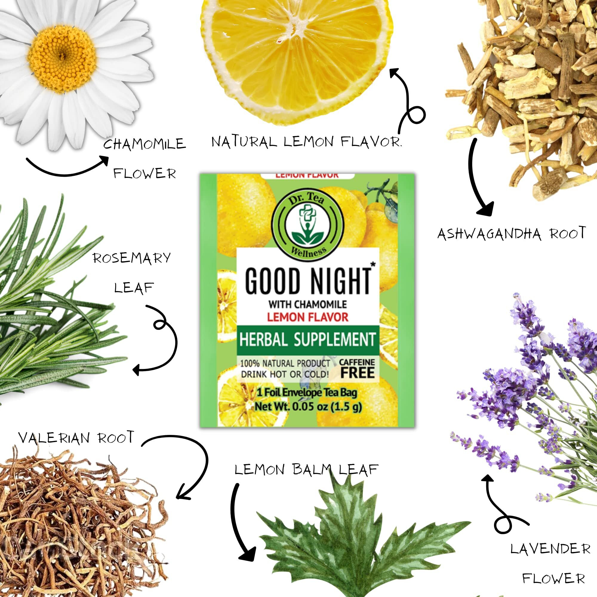 Dr. Tea Good Night Tea With Chamomile - Lemon Flavor - 20 Tea Bags