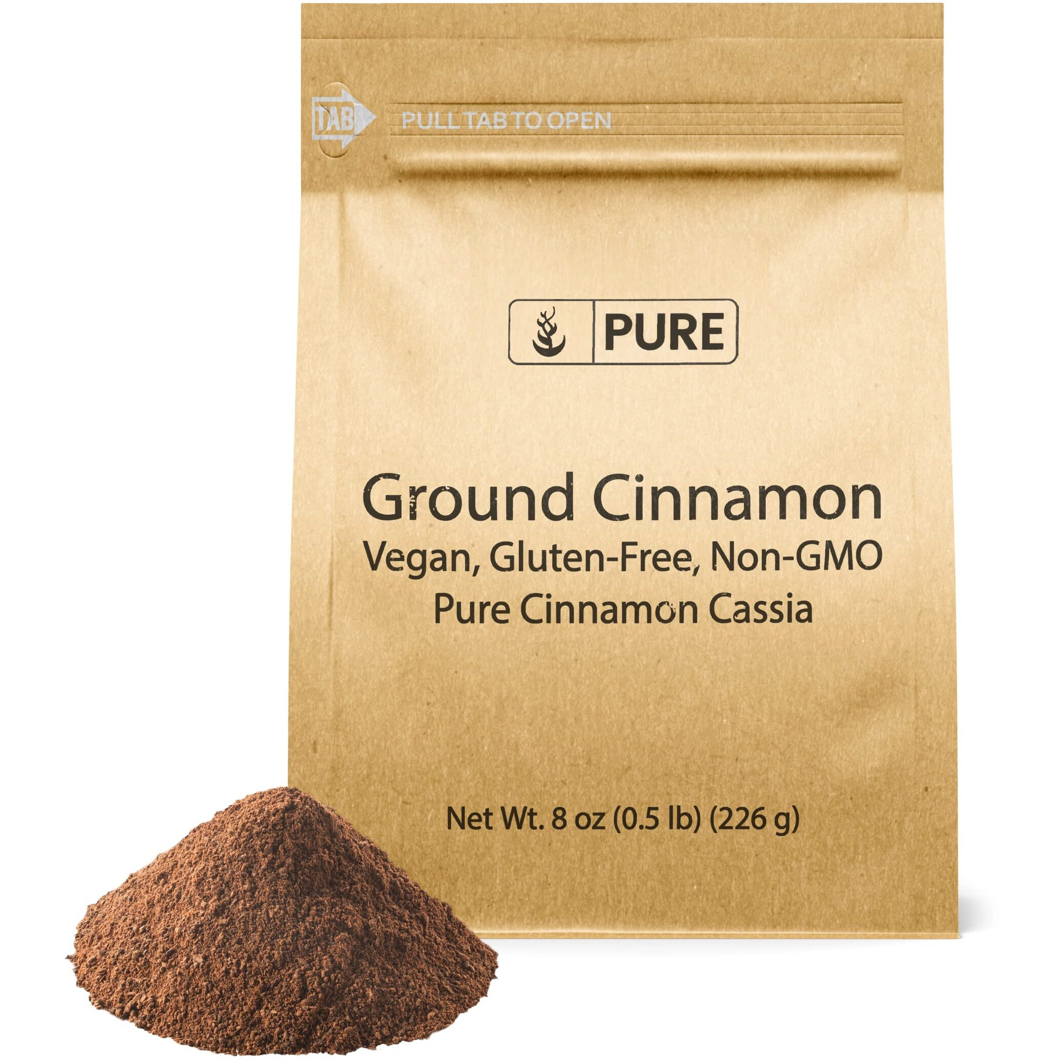 Pure Original Ingredients Ground Cinnamon (8 Oz) Pure Cinnamon Cassia, Baking & More, Strong & Flavorful
