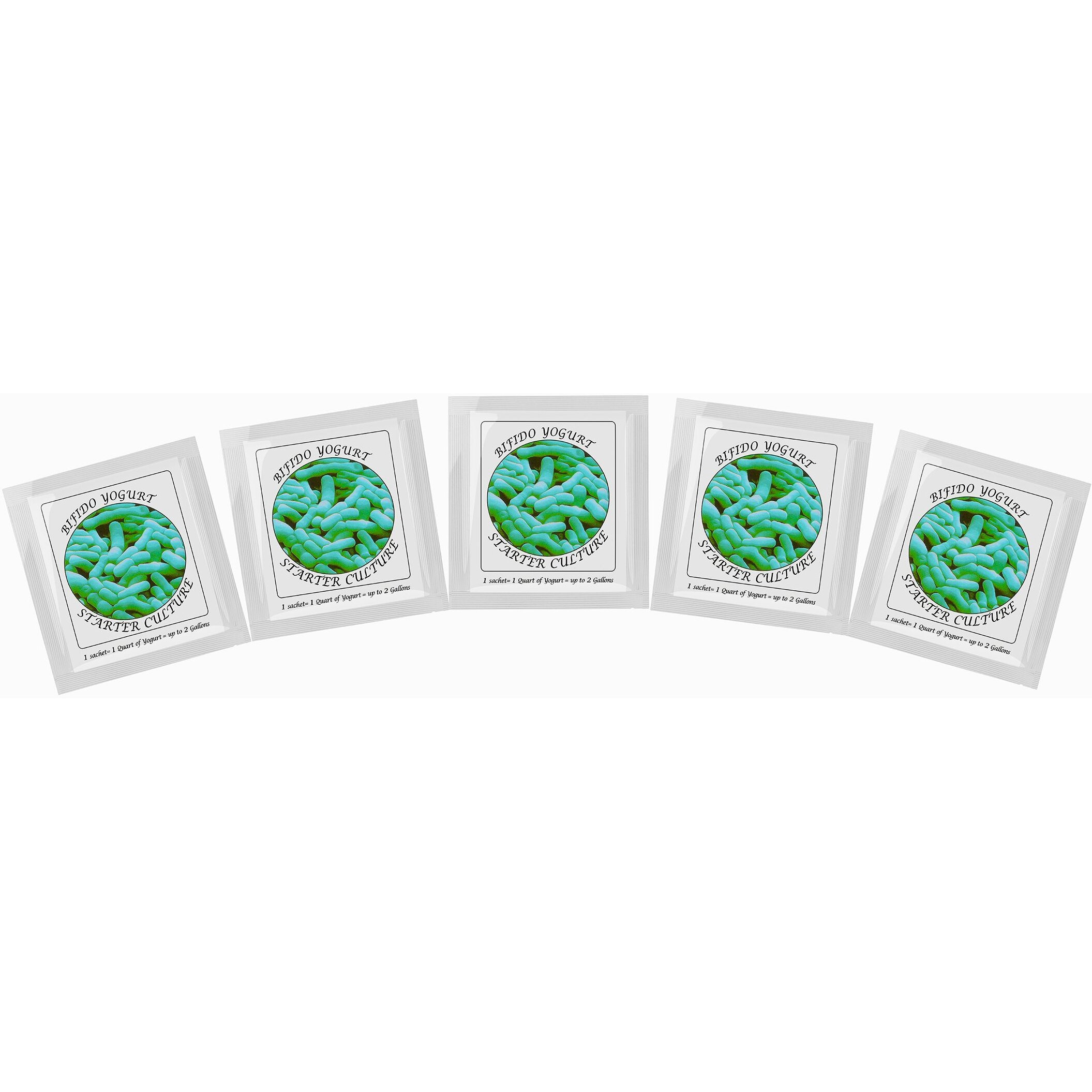 Yogurt Starter Cultures - Pack Of 5 Freeze-Dried Culture Sachets For Bifido Yogurt