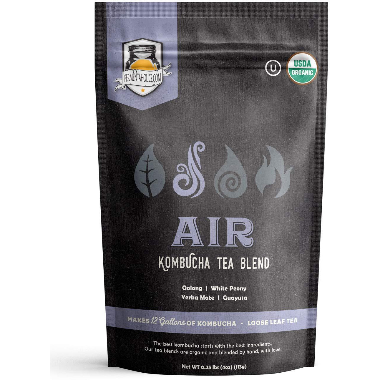 Fermentaholics - Element Kombucha Tea Blends | Usda Certified Organic Kombucha Tea Blend | Kosher Certified (Air Blend)