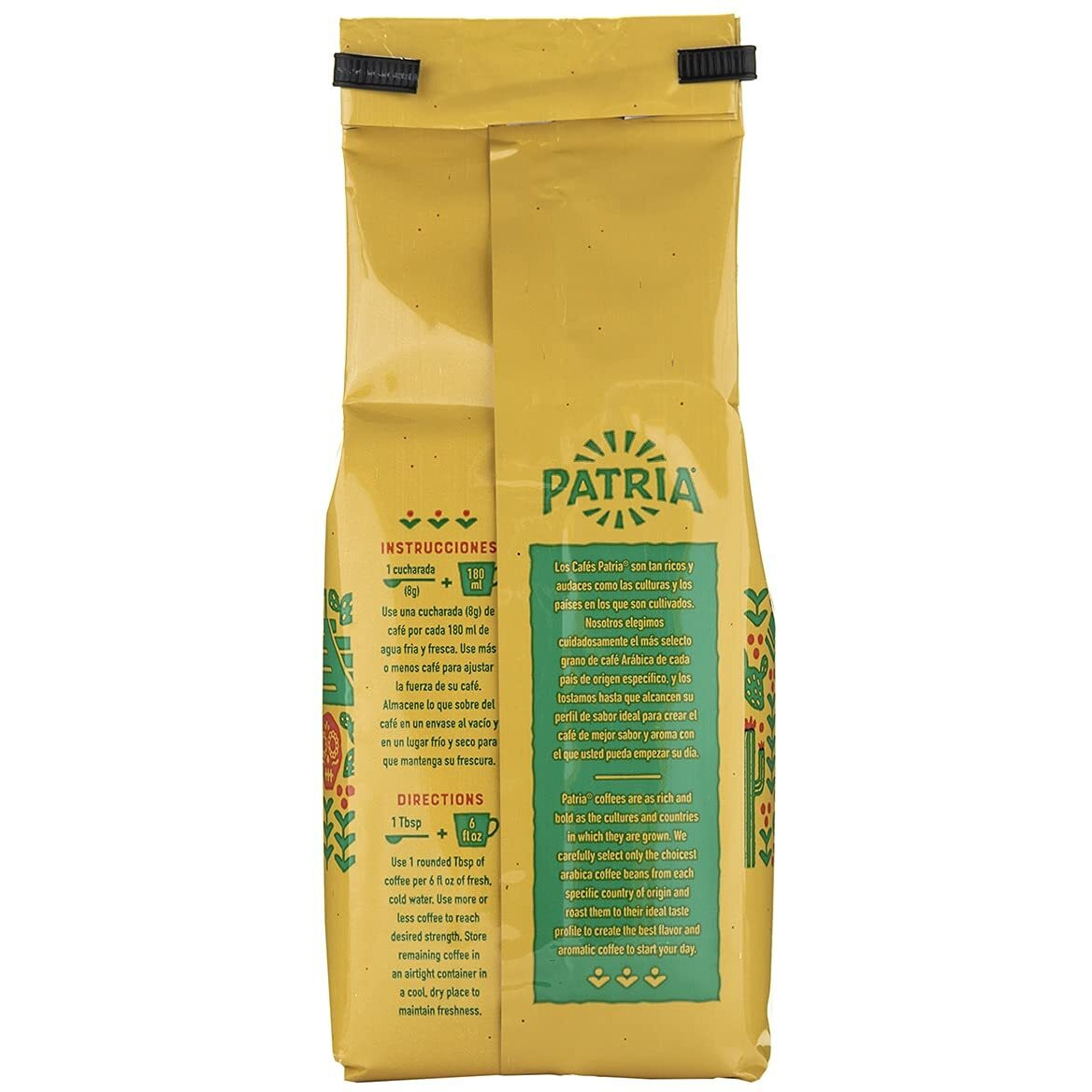 Patria Mexico Medium Dark Roast Ground Coffee, 12Oz Bag (Pack Of 1)