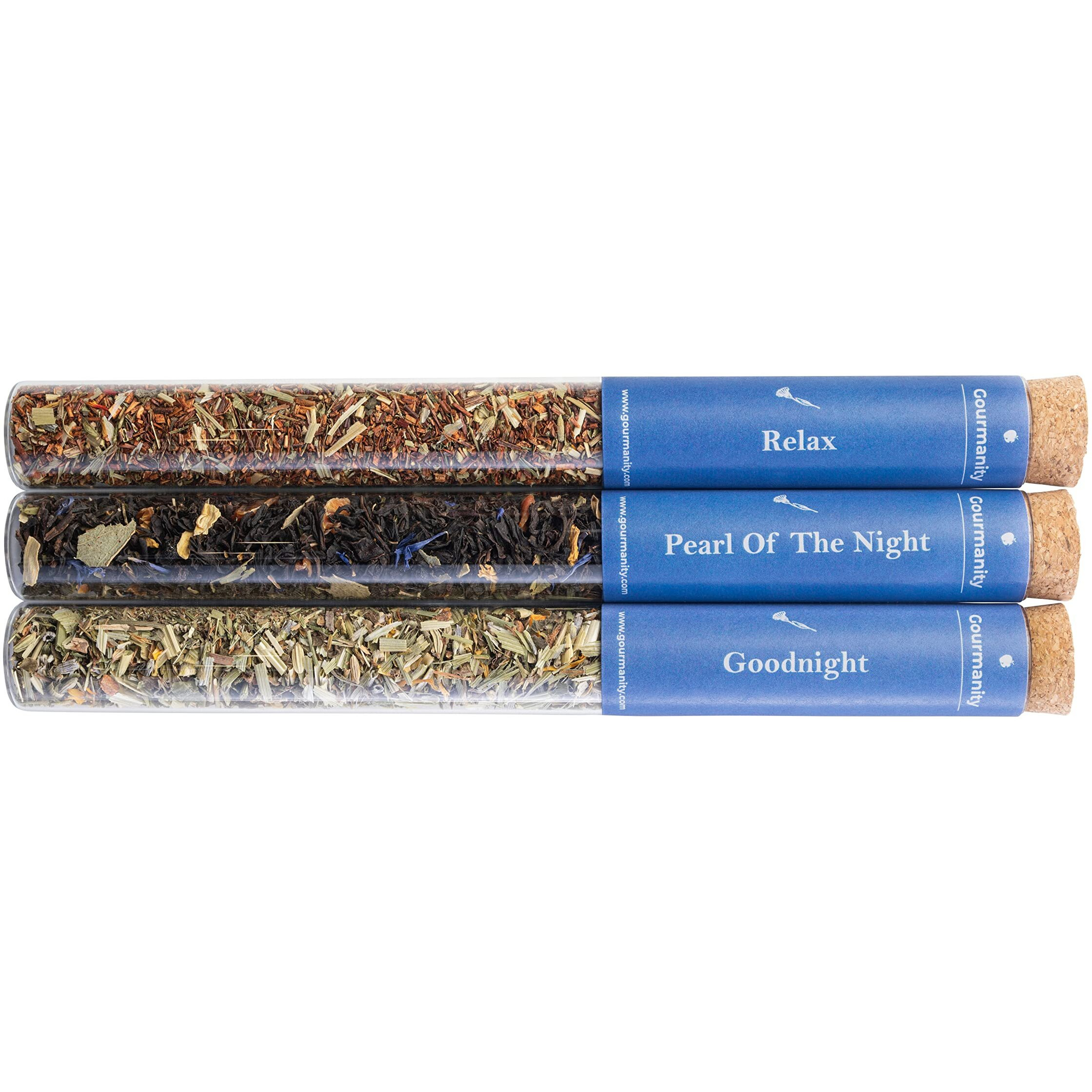 Gourmanity Bedtime Tea Sampler Gift Set, Naturally Calming Herbal Blends, Warm Up And Snuggle Down With Our 3 Sleepy Tea Flavors, Product Of Austria, 0.74Oz