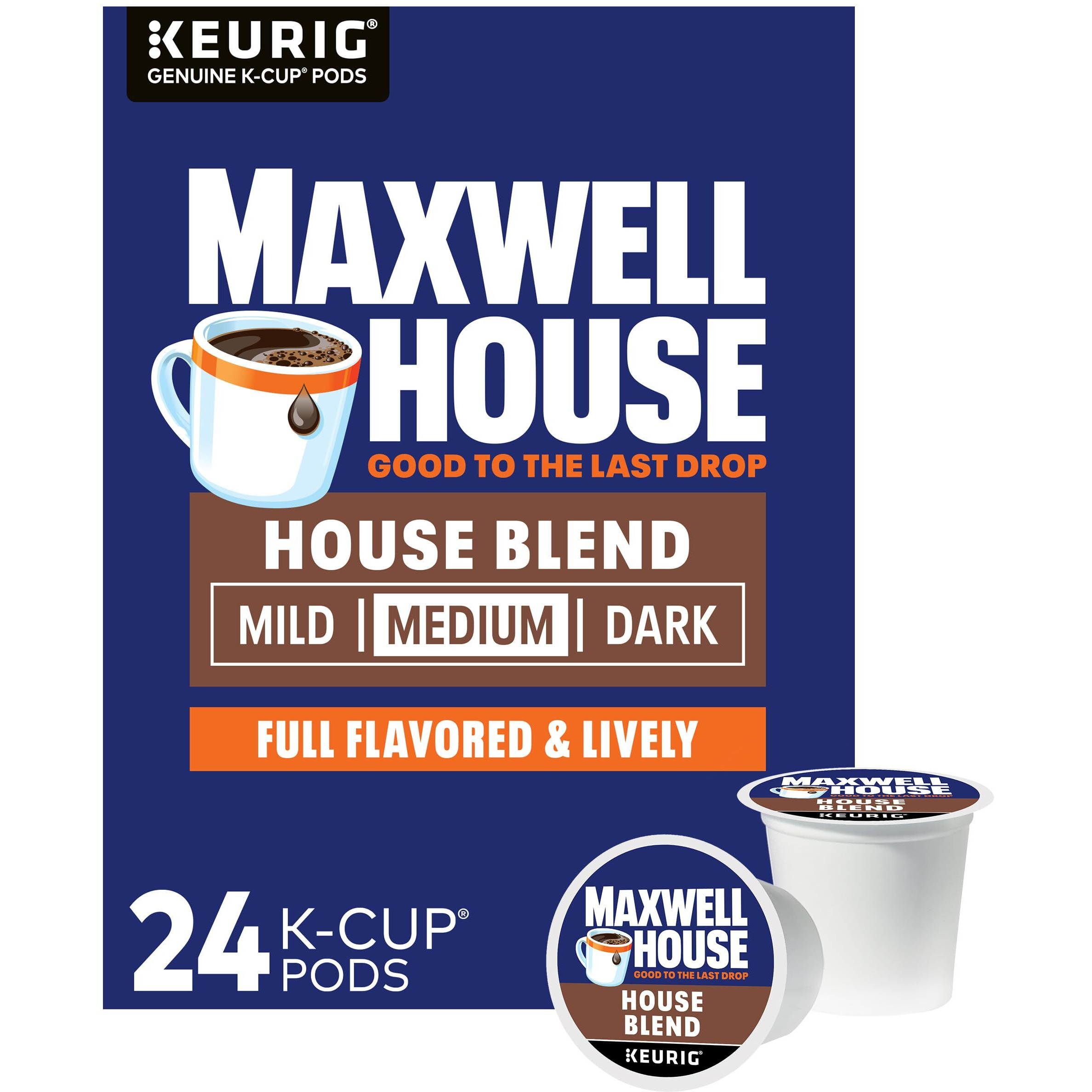 Maxwell House House Blend Medium Roast K-Cup Coffee Pods (24 Ct Box)
