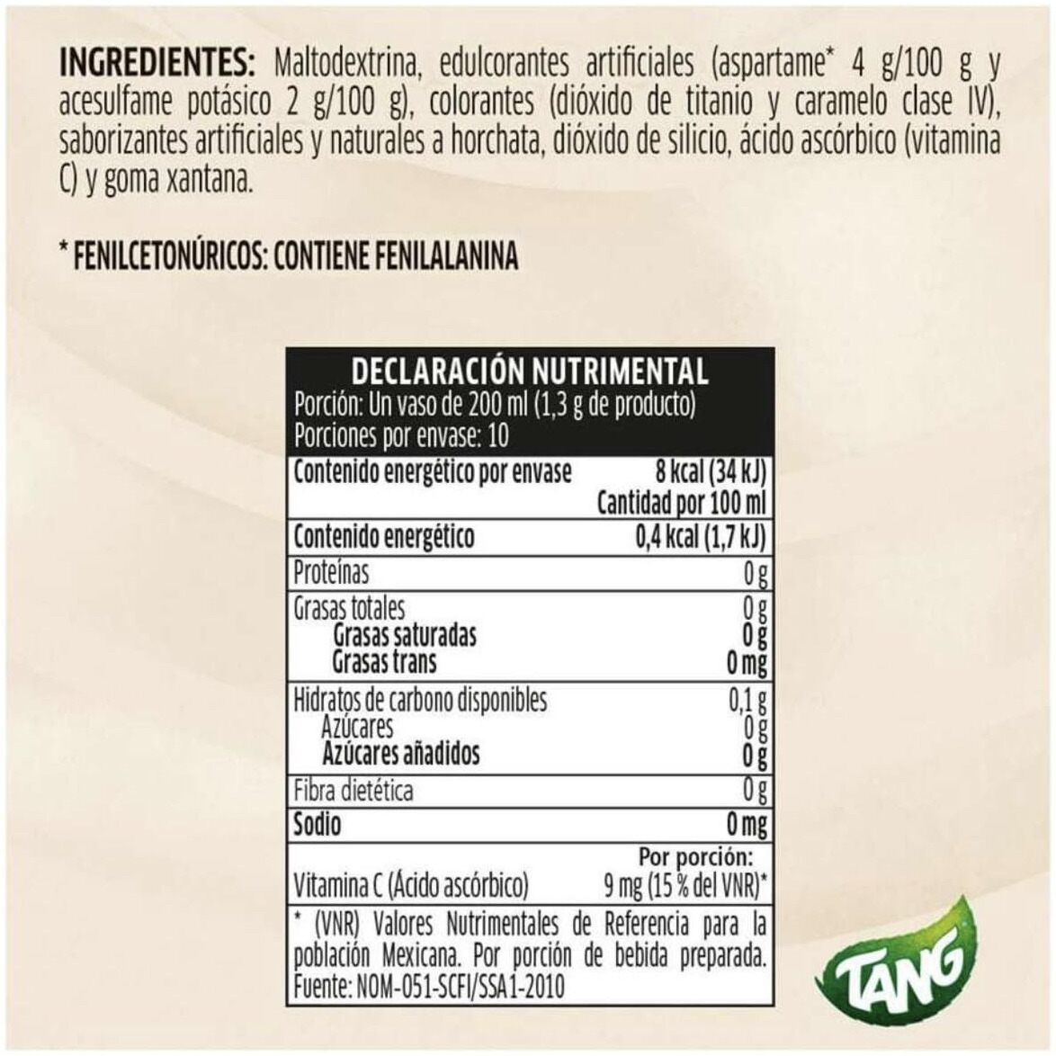 3 X Tang Horchata Flavor No Sugar Needed Makes 2 Liters Of Drink 15G From Mexico