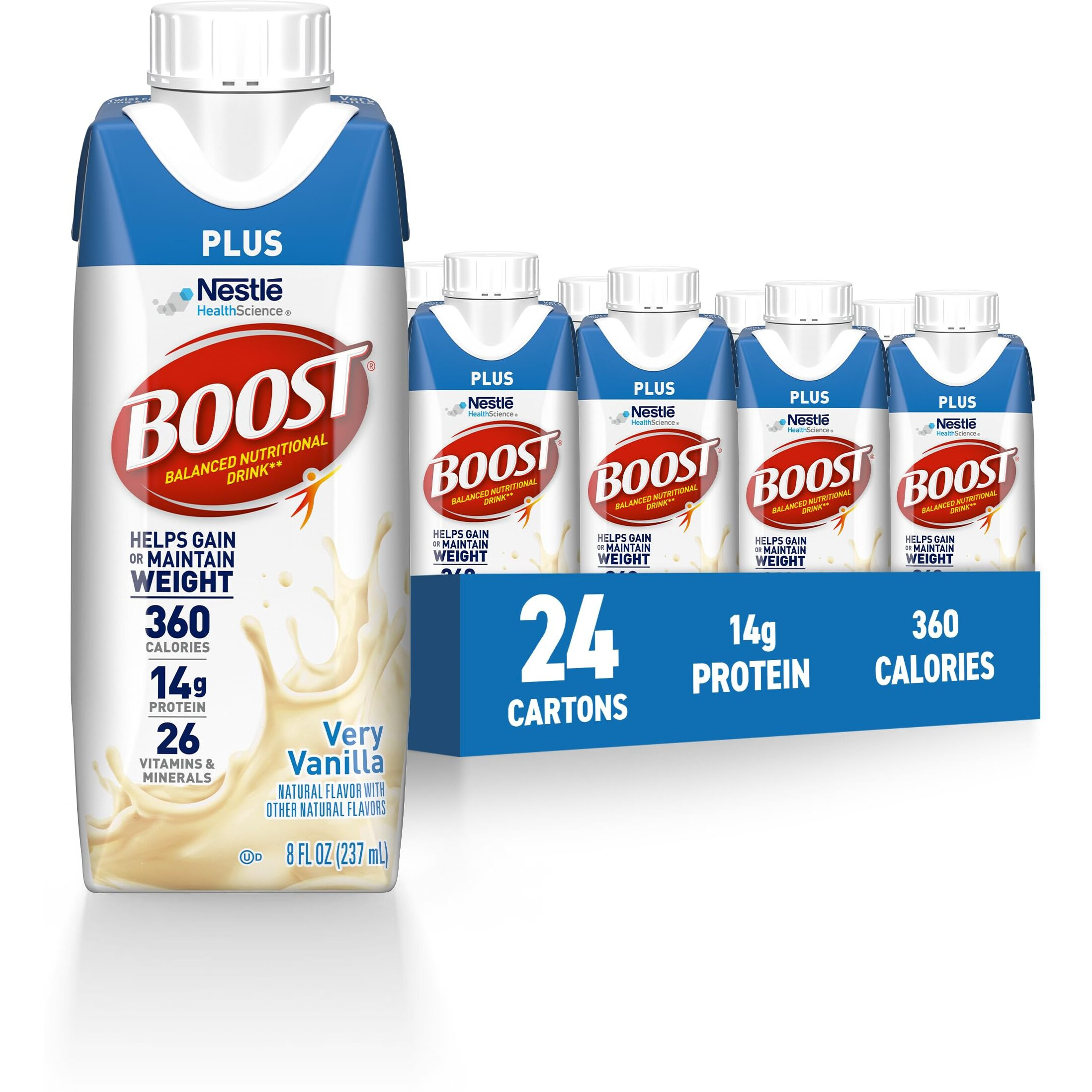 Boost Plus Vanilla Ready To Drink, 8 Fluid Ounce (Pack Of 24)