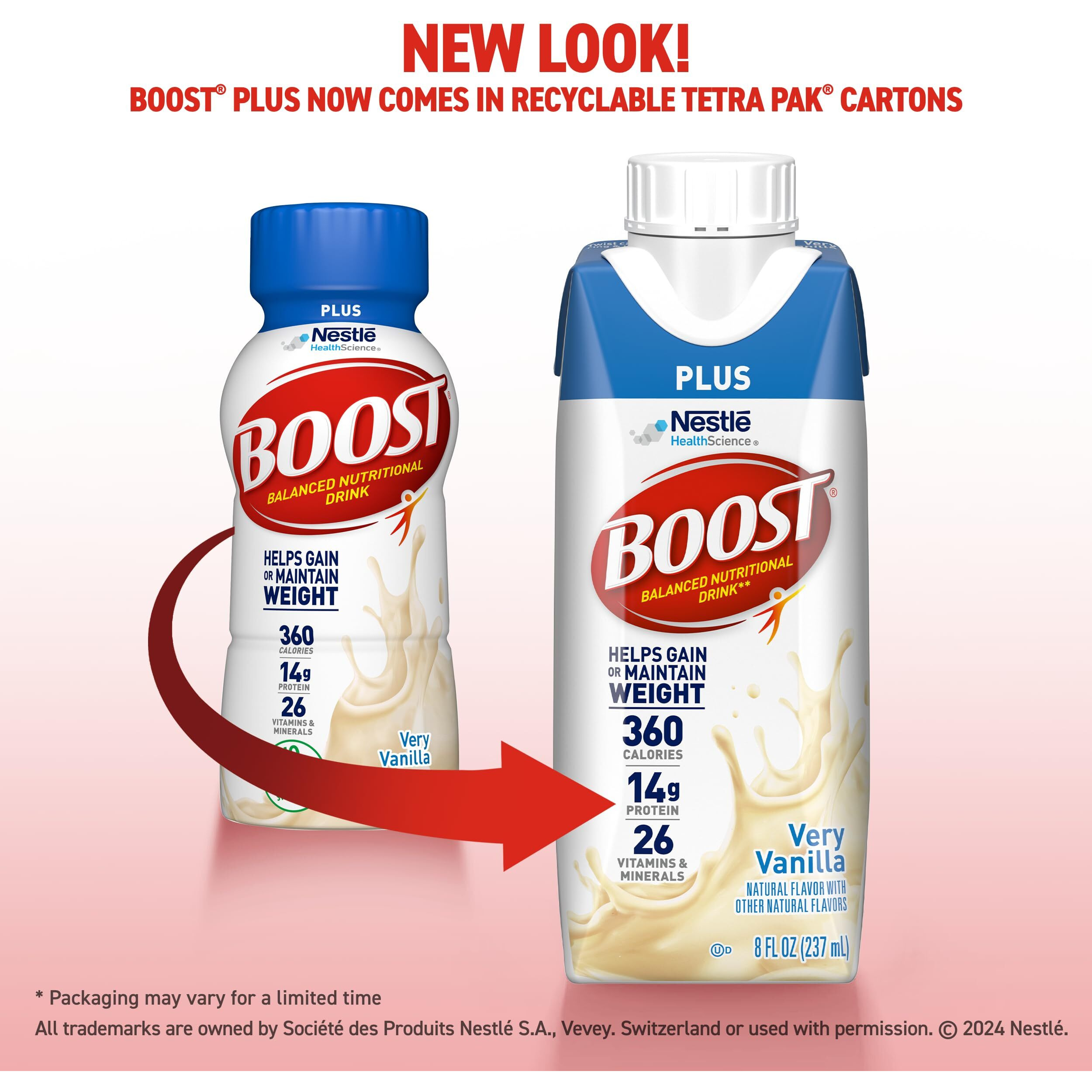 Boost Plus Vanilla Ready To Drink, 8 Fluid Ounce (Pack Of 24)