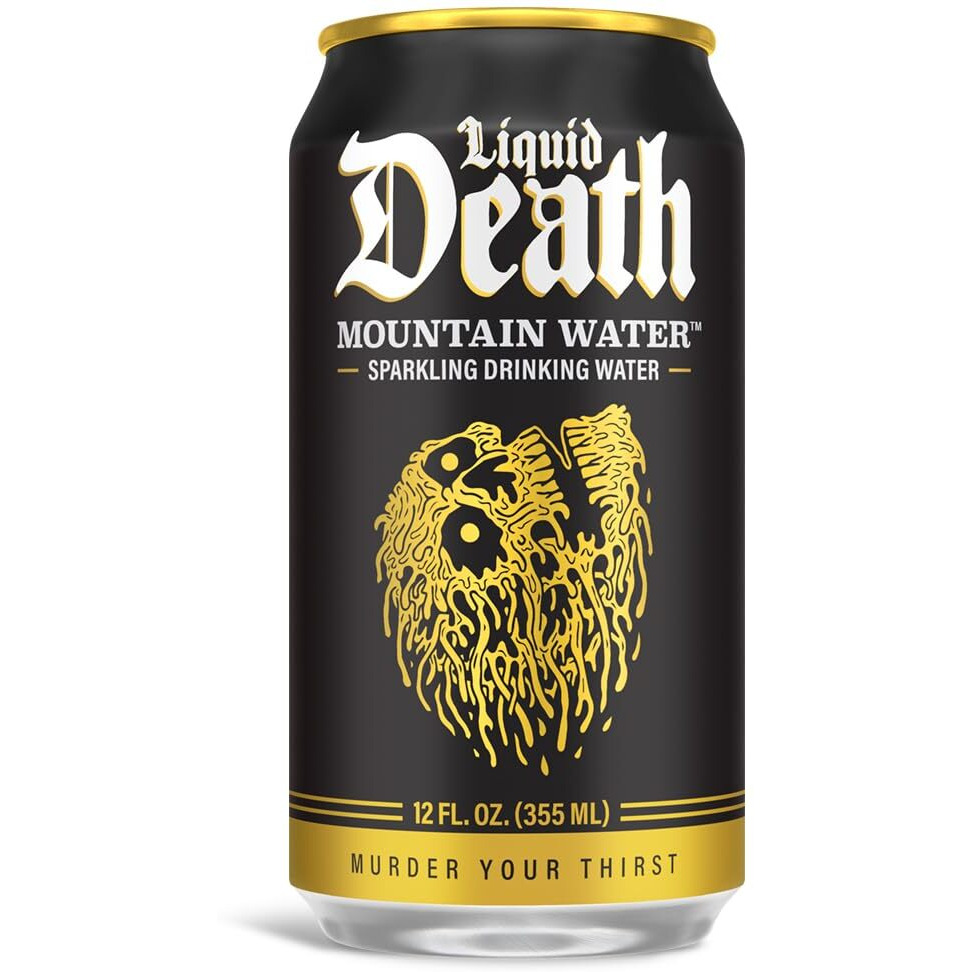 Liquid Death, Sparkling Mountain Water, 18-Pack (12Oz Cans), Real Mountain Source, Natural Minerals & Electrolytes