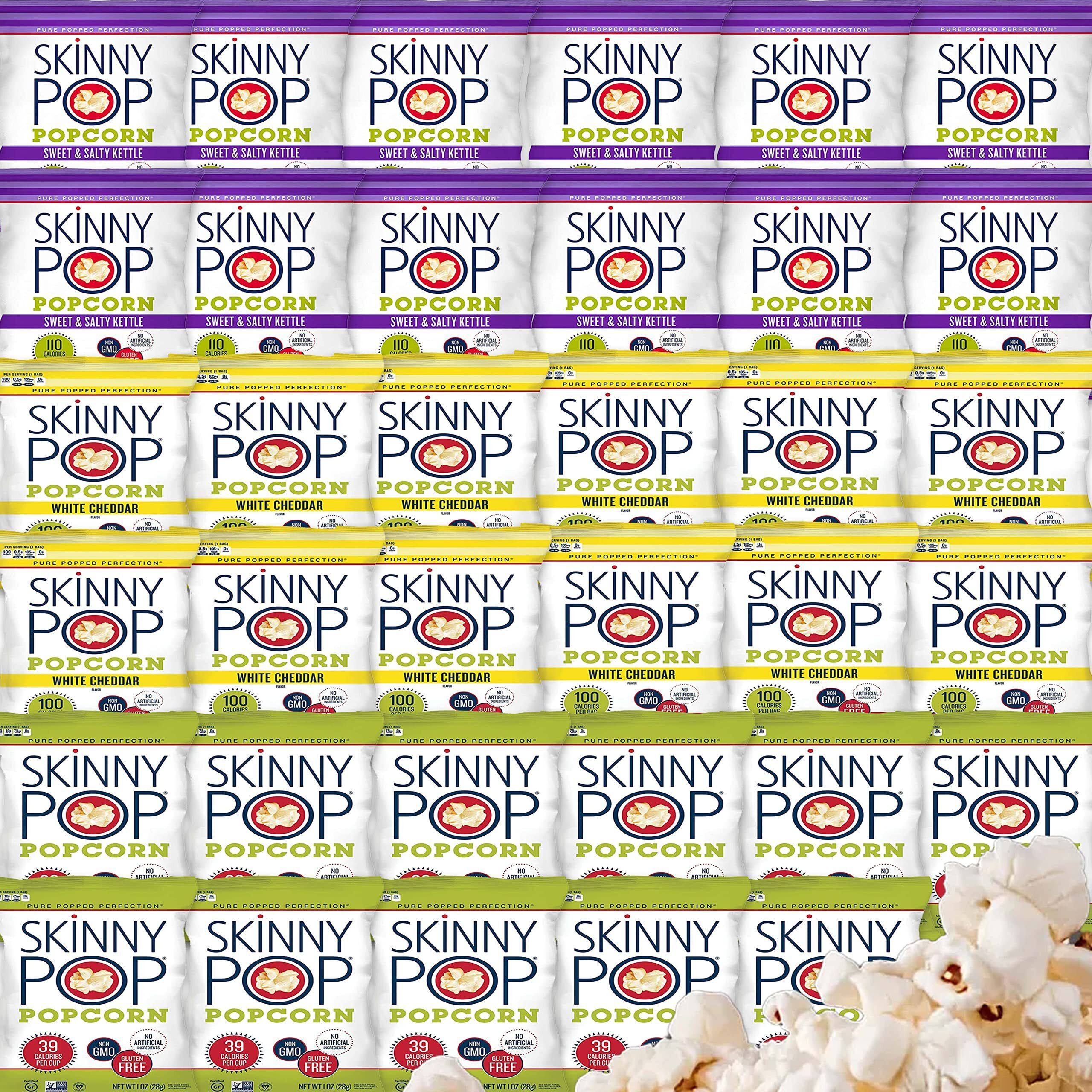 Skinny Pop Popcorn Individual Bags Variety Pack By Bussin Boxes (35 Count)