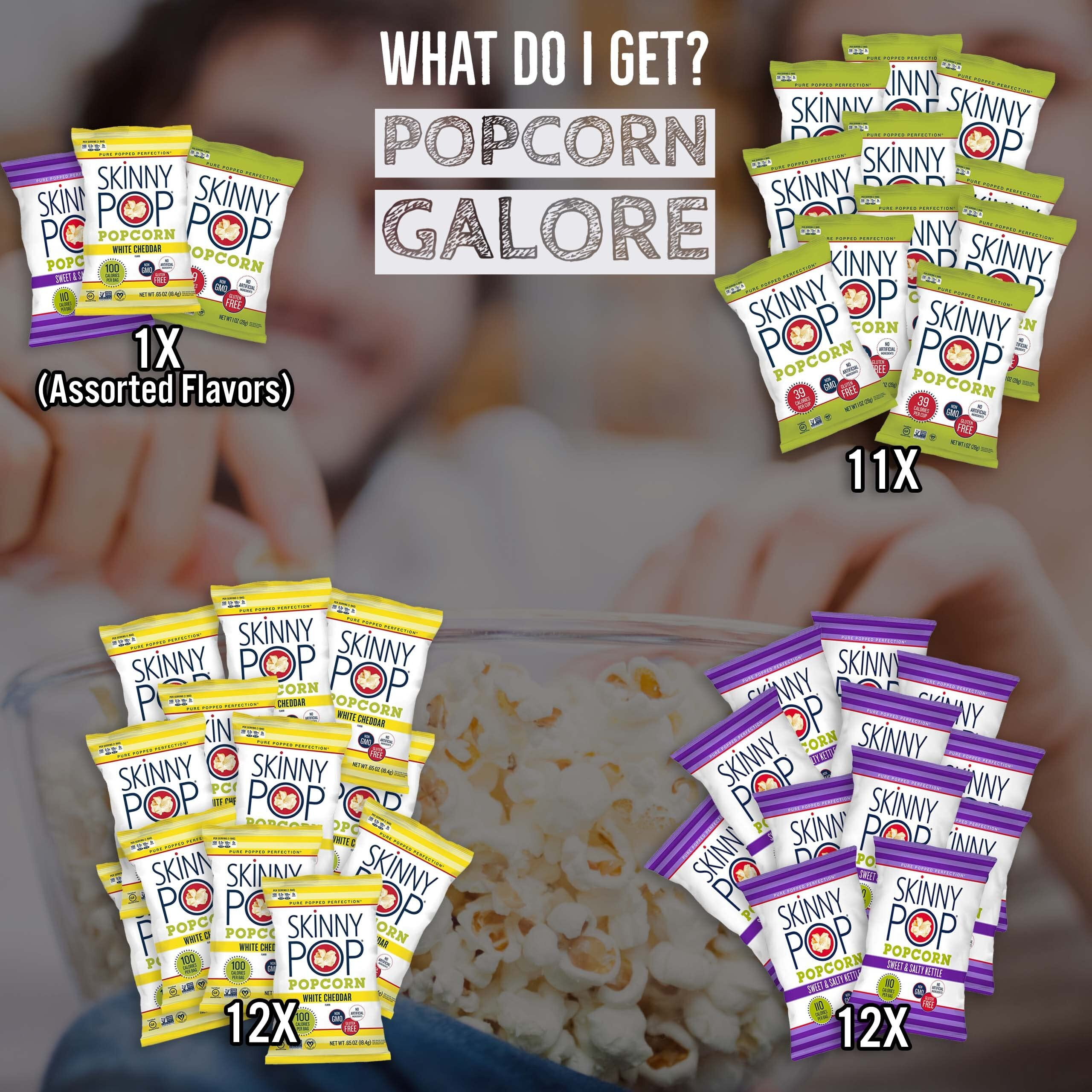 Skinny Pop Popcorn Individual Bags Variety Pack By Bussin Boxes (35 Count)