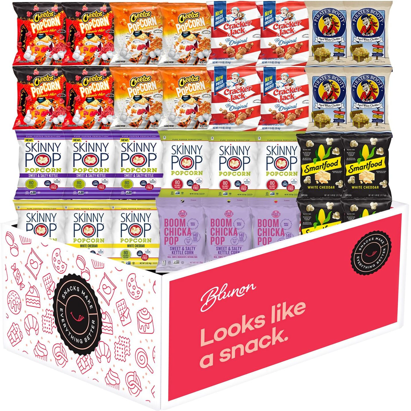 Popcorn Variety Pack - Snack Bag Assortment Care Package - Bulk Sampler (32 Count)