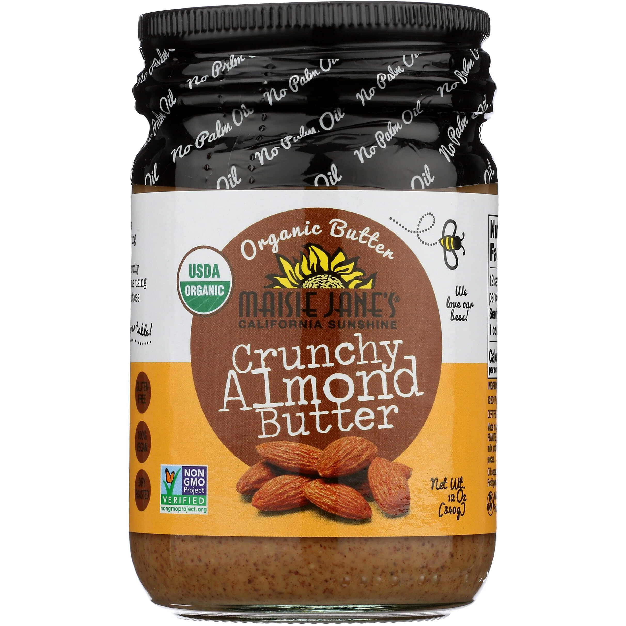 Maisie Janes Organic Almond Butter Crunchy, 12 Oz