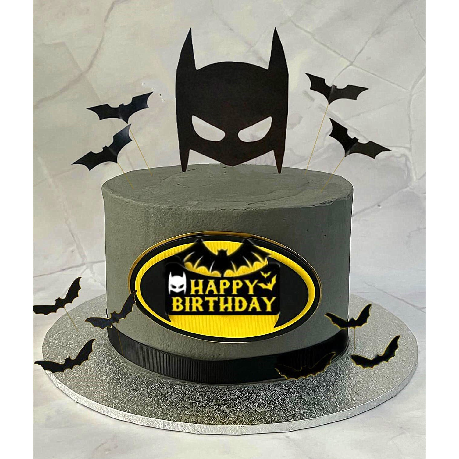 Gallarato Superhero Bat Birthday Cake Topper Happy Birthday Cake Decorations For Bat Hero Themed Birthday Party Supplies Bat Birthday Decor